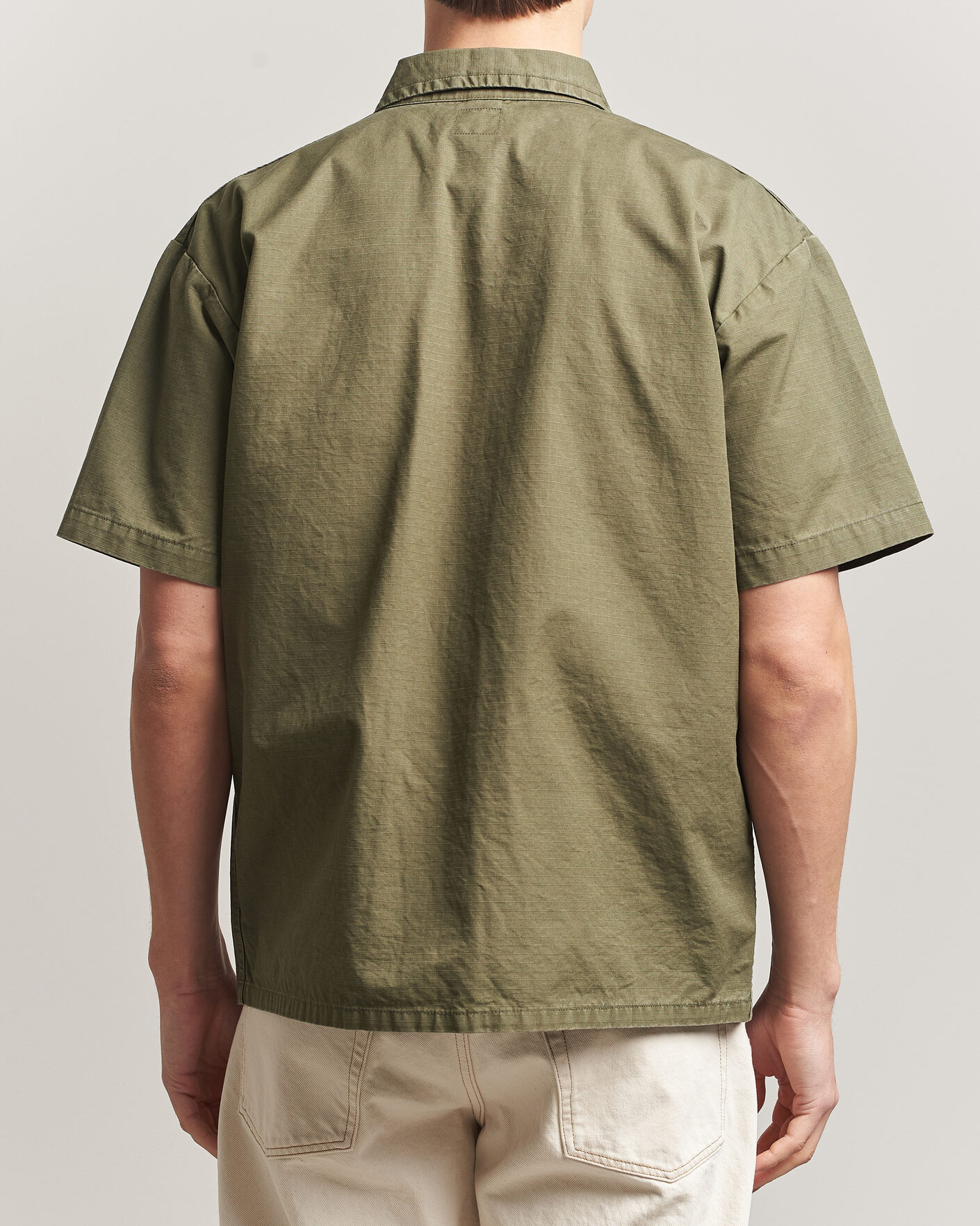 Men | Shirts | orSlow | Short Sleeve Utility Shirt Army Green