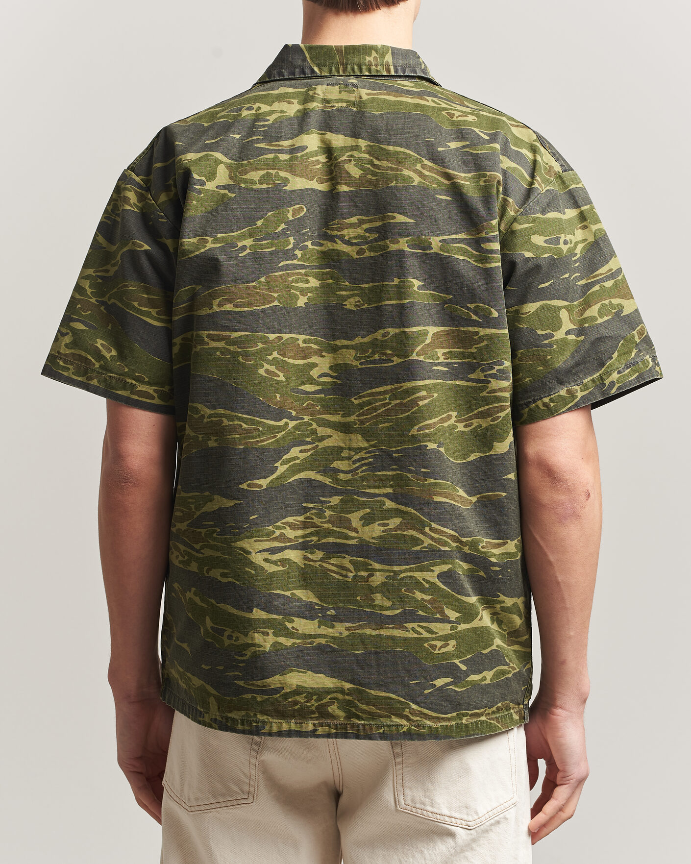 Men | Shirts | orSlow | Short Sleeve Utility Shirt Tiger Camo
