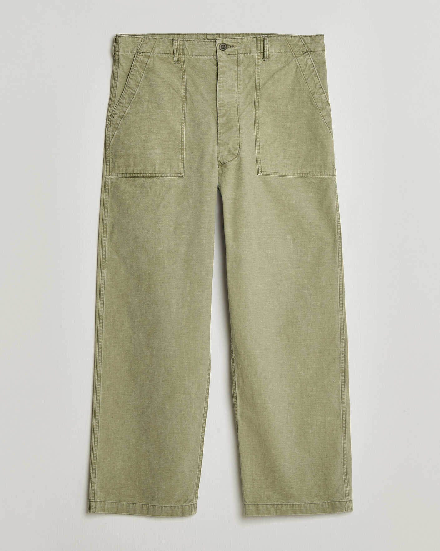 Men | Trousers | orSlow | Summer Fatigue Pants Washed Army Green
