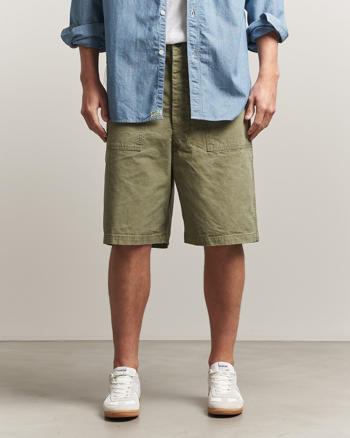 orSlow Summer Fatigue Shorts Washed Army Green at CareOfCarl.com