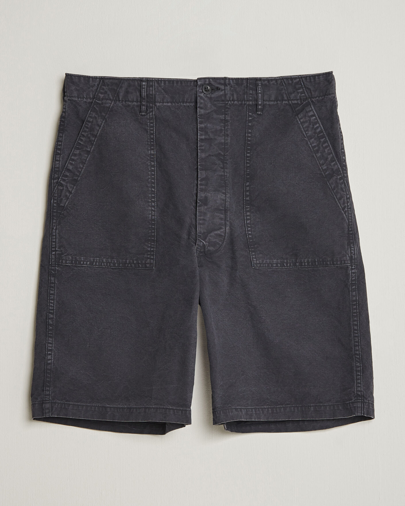 Men | Shorts | orSlow | Summer Fatigue Shorts Washed Black