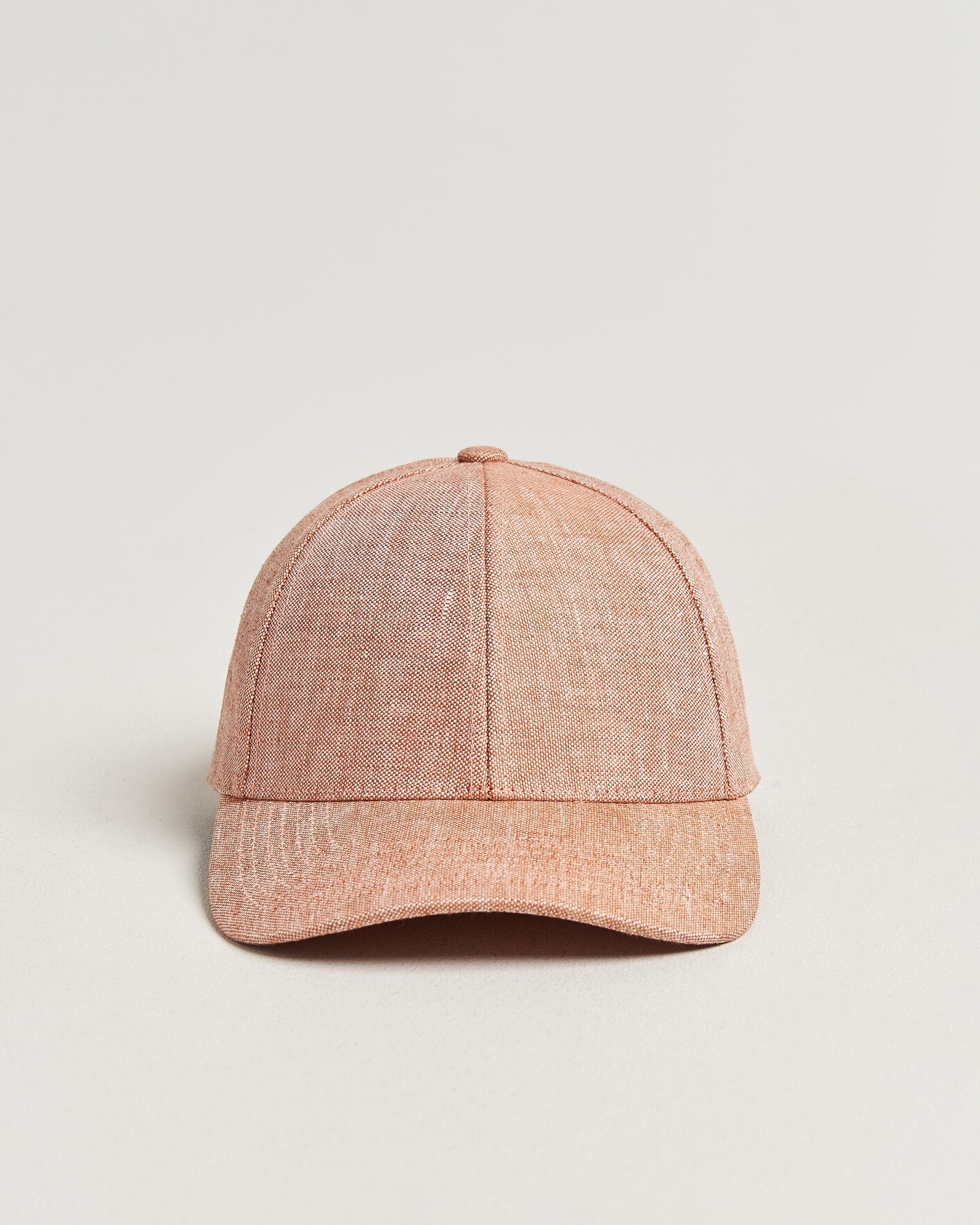 Men | Hats & Caps | Varsity Headwear | Linen Baseball Cap Pale Rust