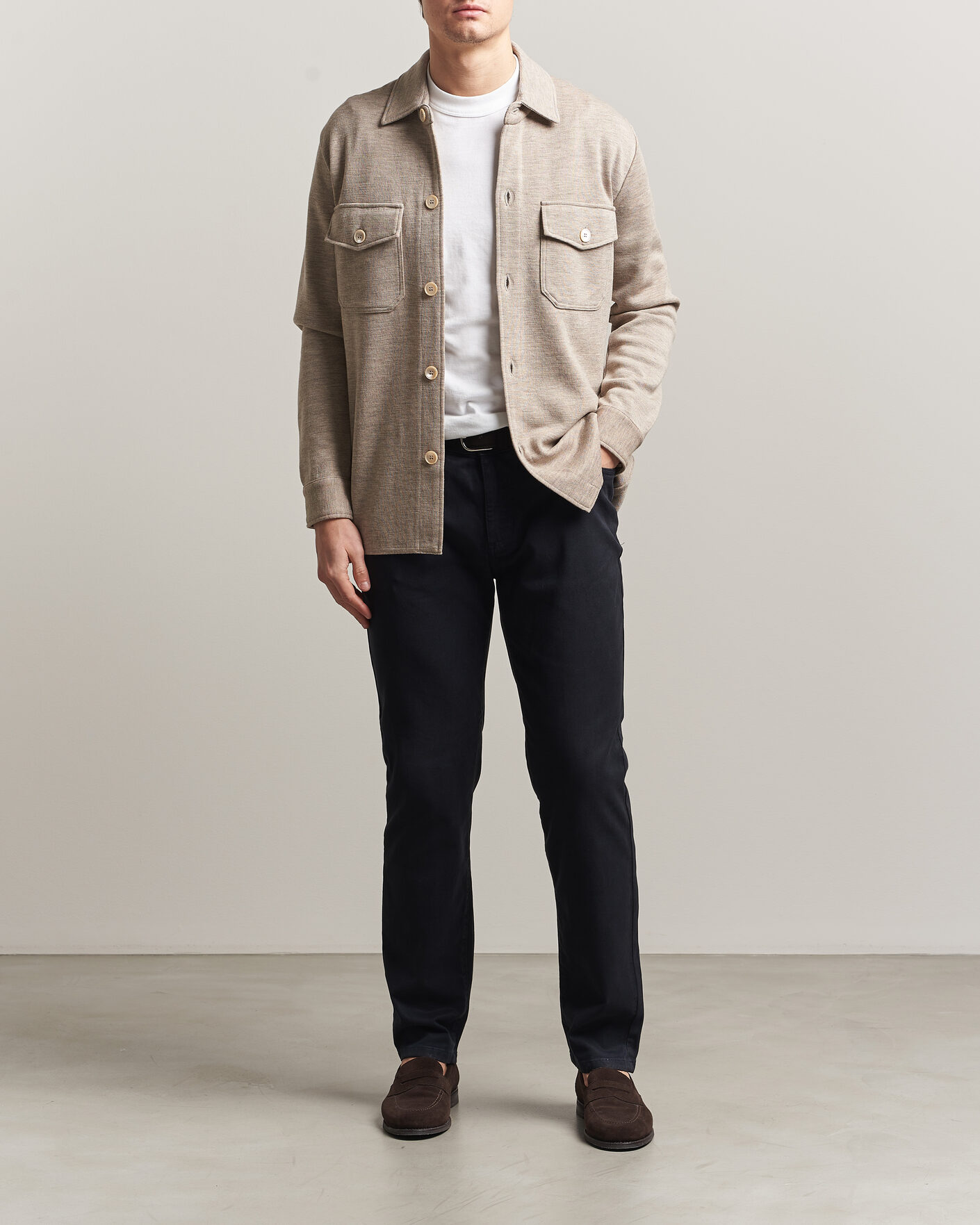 Men | Trousers | Oscar Jacobson | Slim Fit 5-Pocket Chino Navy