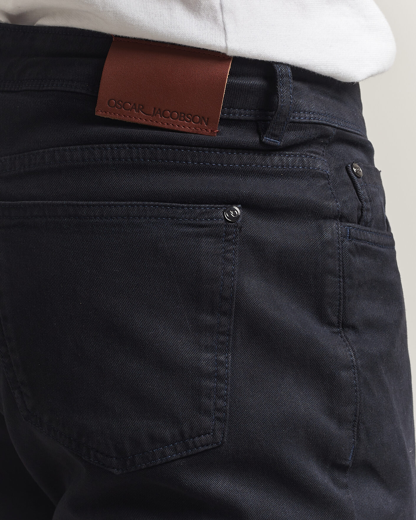 Men | Trousers | Oscar Jacobson | Slim Fit 5-Pocket Chino Navy