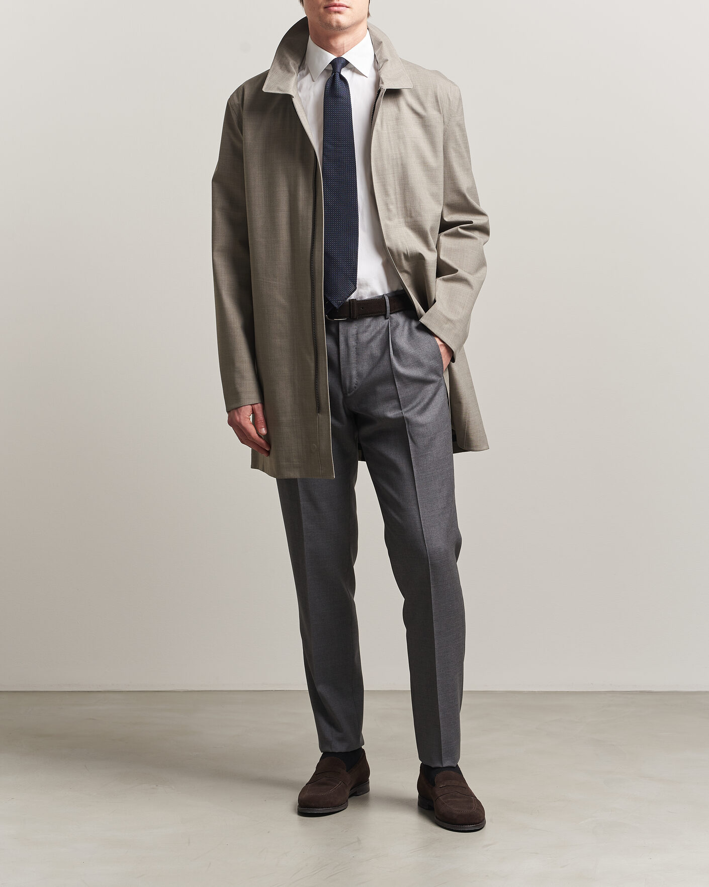 UBR Sky Fall Savile Wool Waterproof Coat Sand at CareOfCarl.com