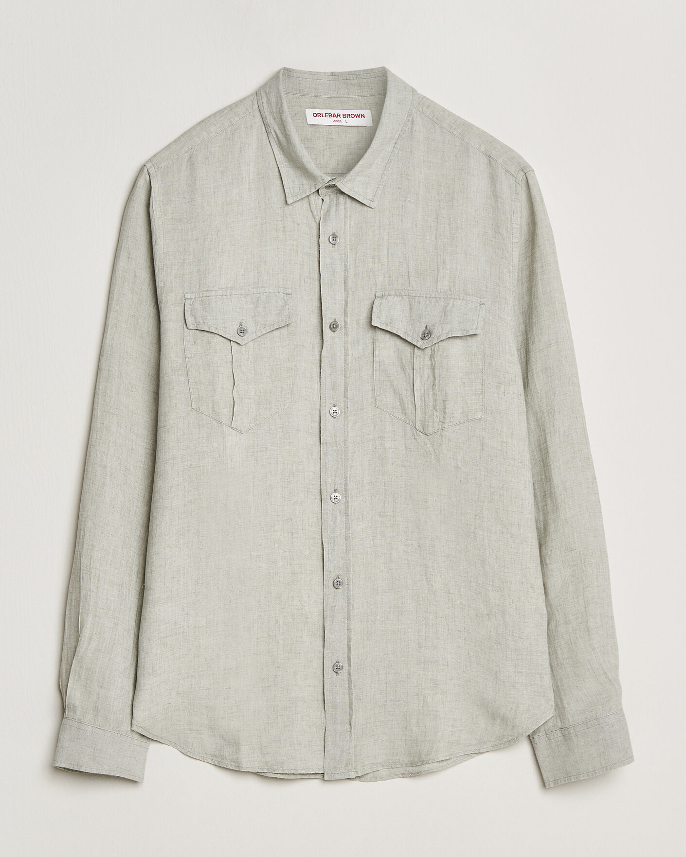 Men | Shirts | Orlebar Brown | Coleburn Linen Shirt Cliff Grey