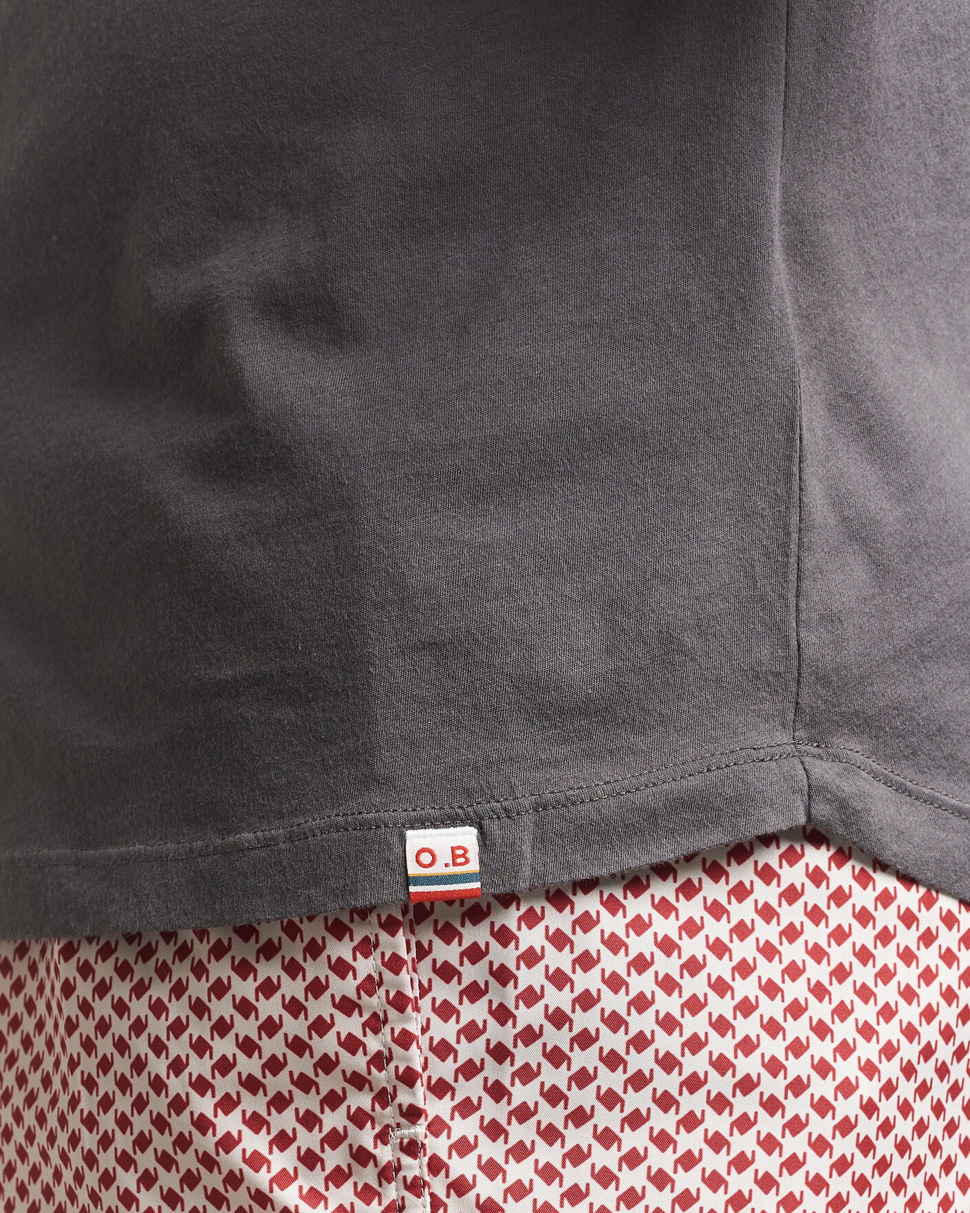 Men | T-Shirts | Orlebar Brown | OB Crew T-Shirt Elephant Grey