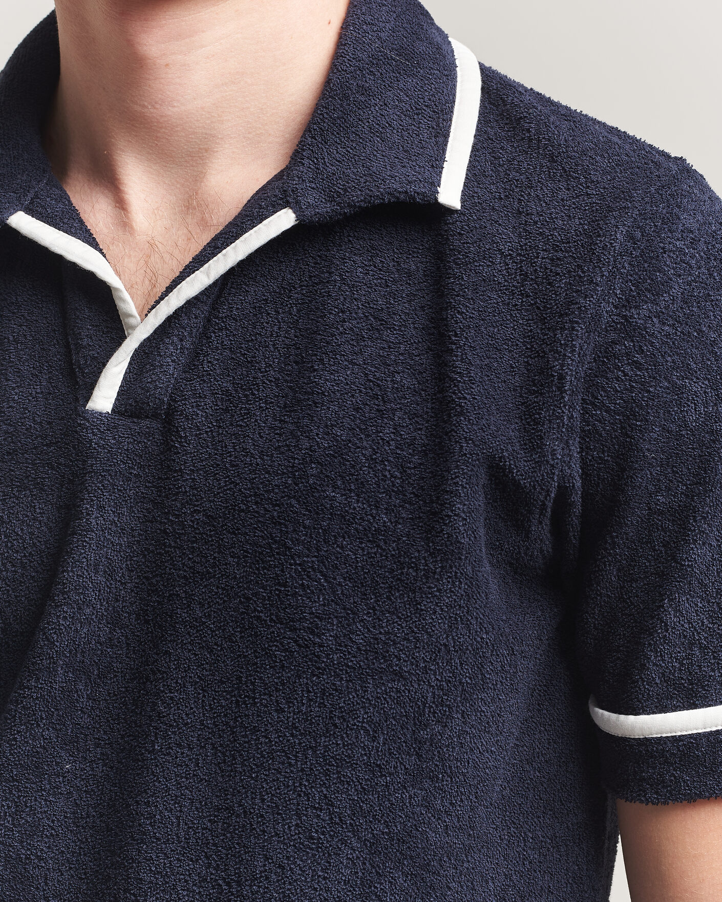 Men | Polo Shirts | Orlebar Brown | Ellery Towelling Polo Night Iris