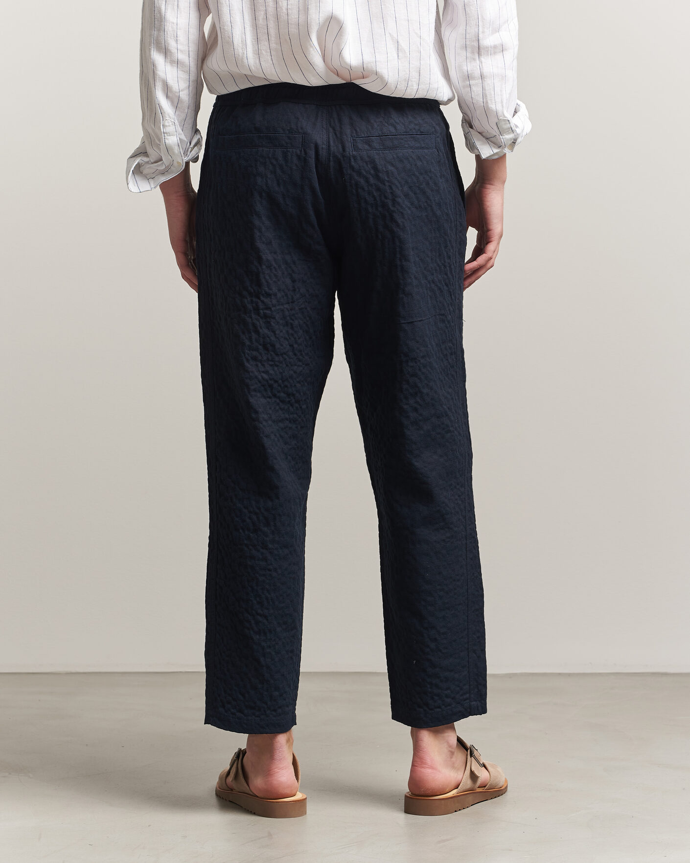 Men | Trousers | Orlebar Brown | Sonoran Sereno Herringbone Trousers Night Iris