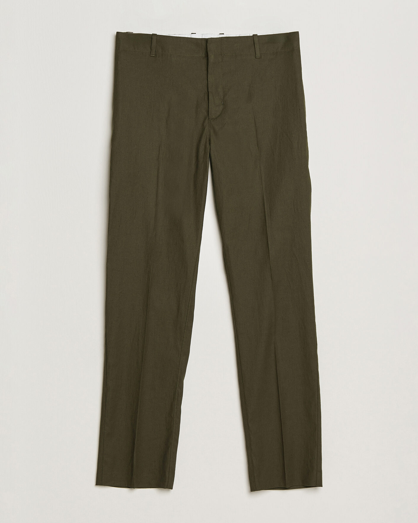 Men | Trousers | Orlebar Brown | Ray Linen Pants Bayleaf Green