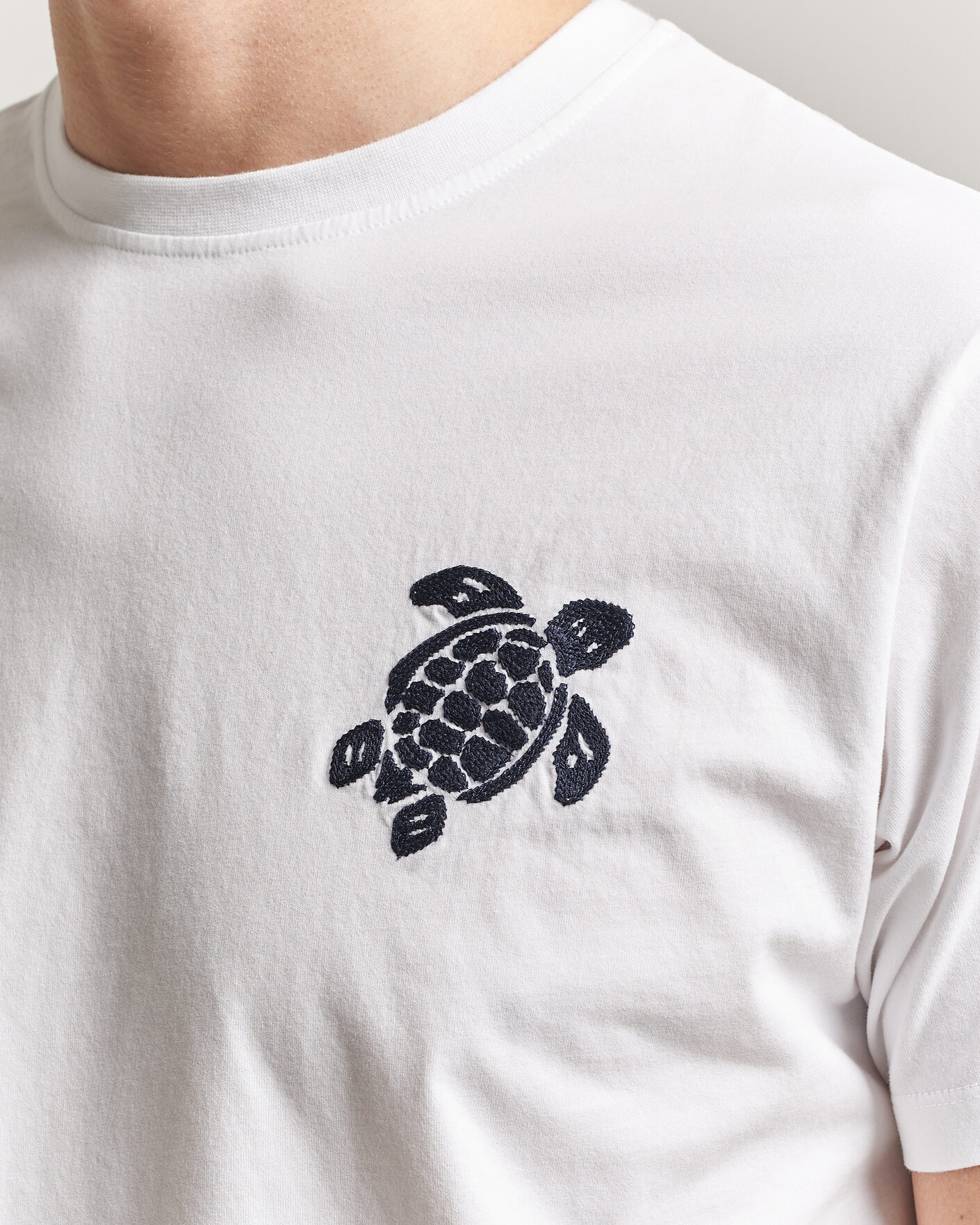 Men | T-Shirts | Vilebrequin | Embroidered Crew Neck T-Shirt Blanc