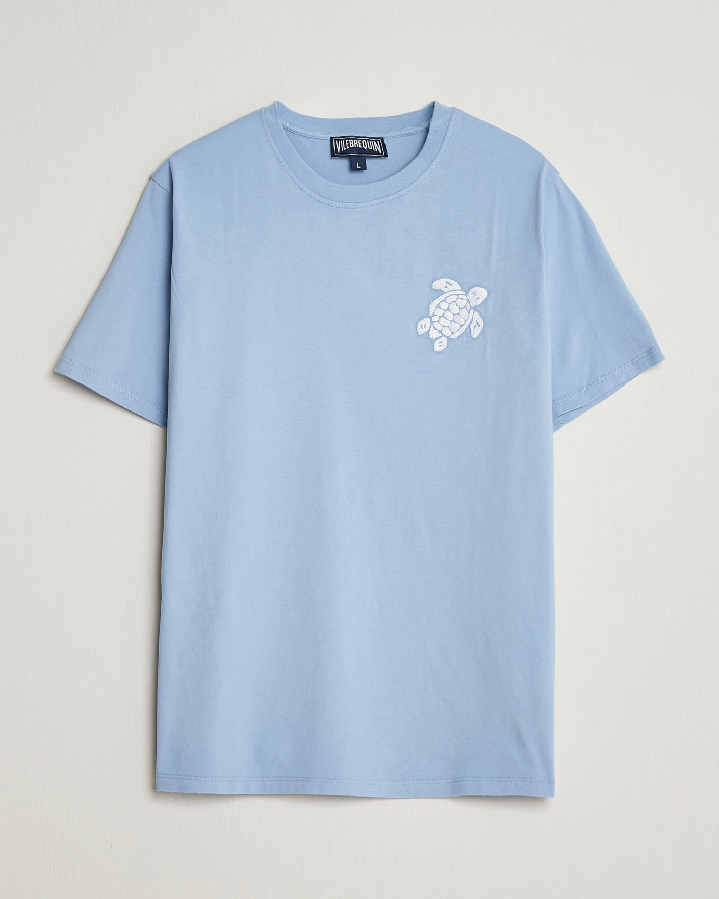 Men | T-Shirts | Vilebrequin | Printed Crew Neck T-Shirt Cloudy Blue
