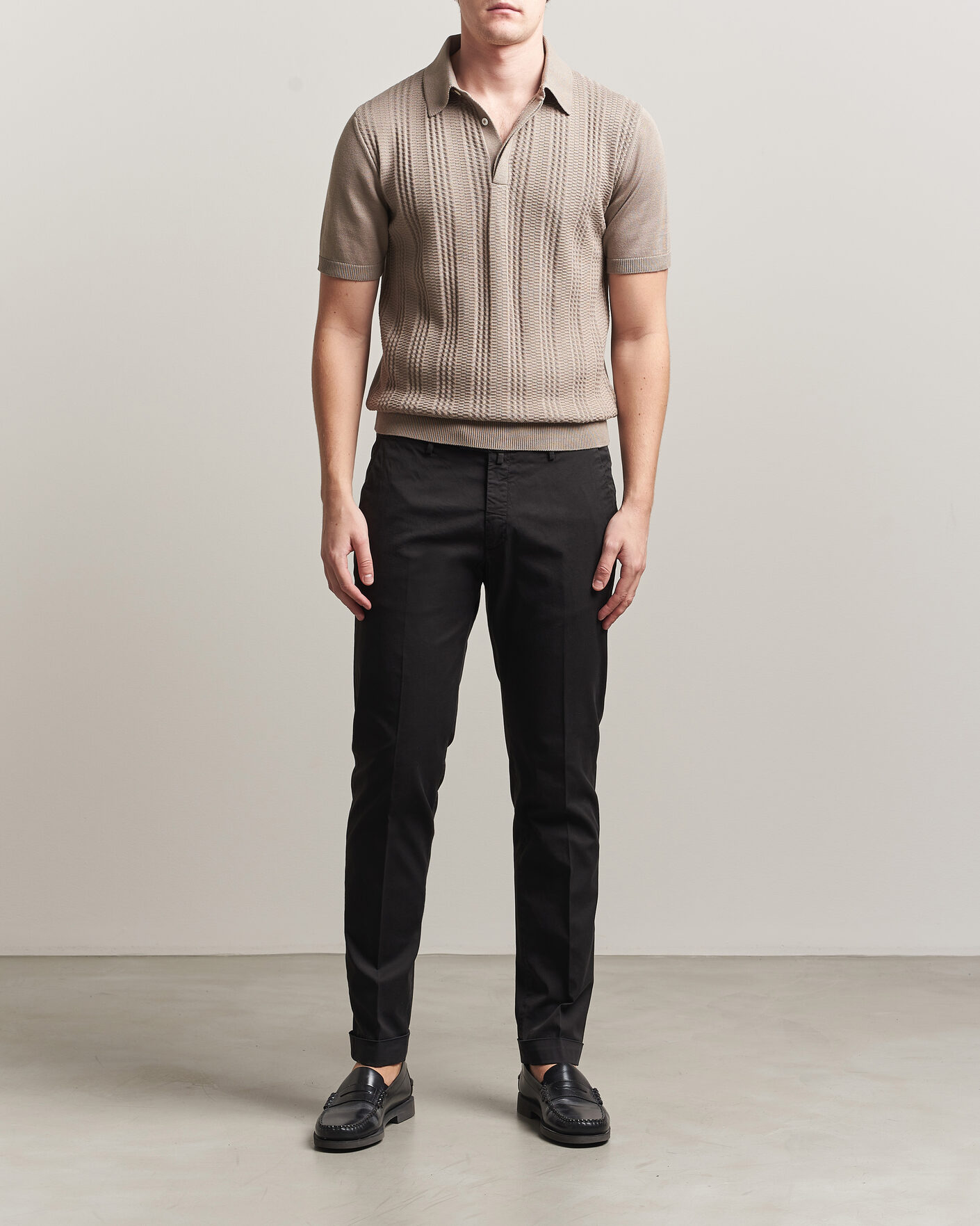 Men | Trousers | Briglia 1949 | Slim Fit Cotton Chinos Black