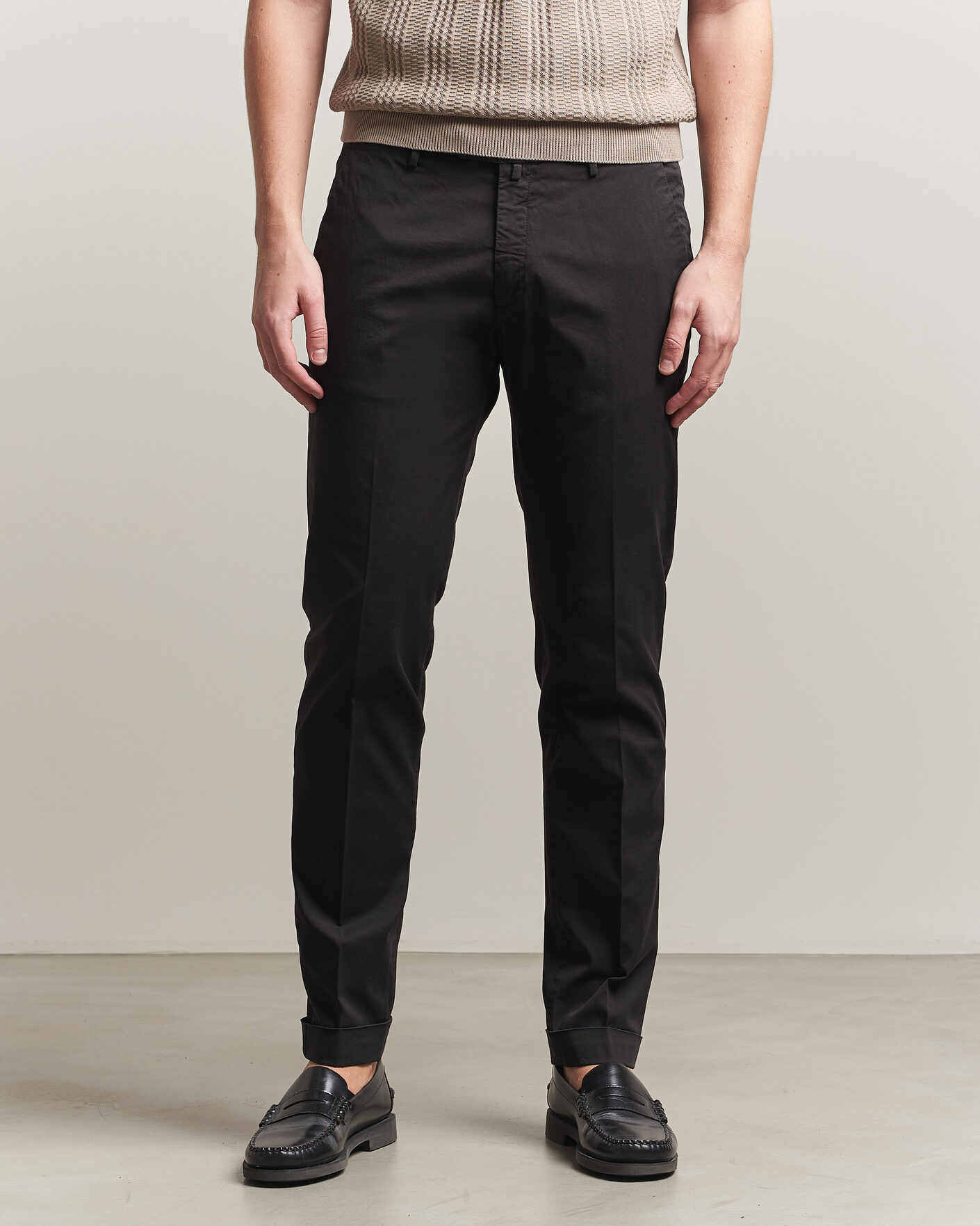 Men | Trousers | Briglia 1949 | Slim Fit Cotton Chinos Black