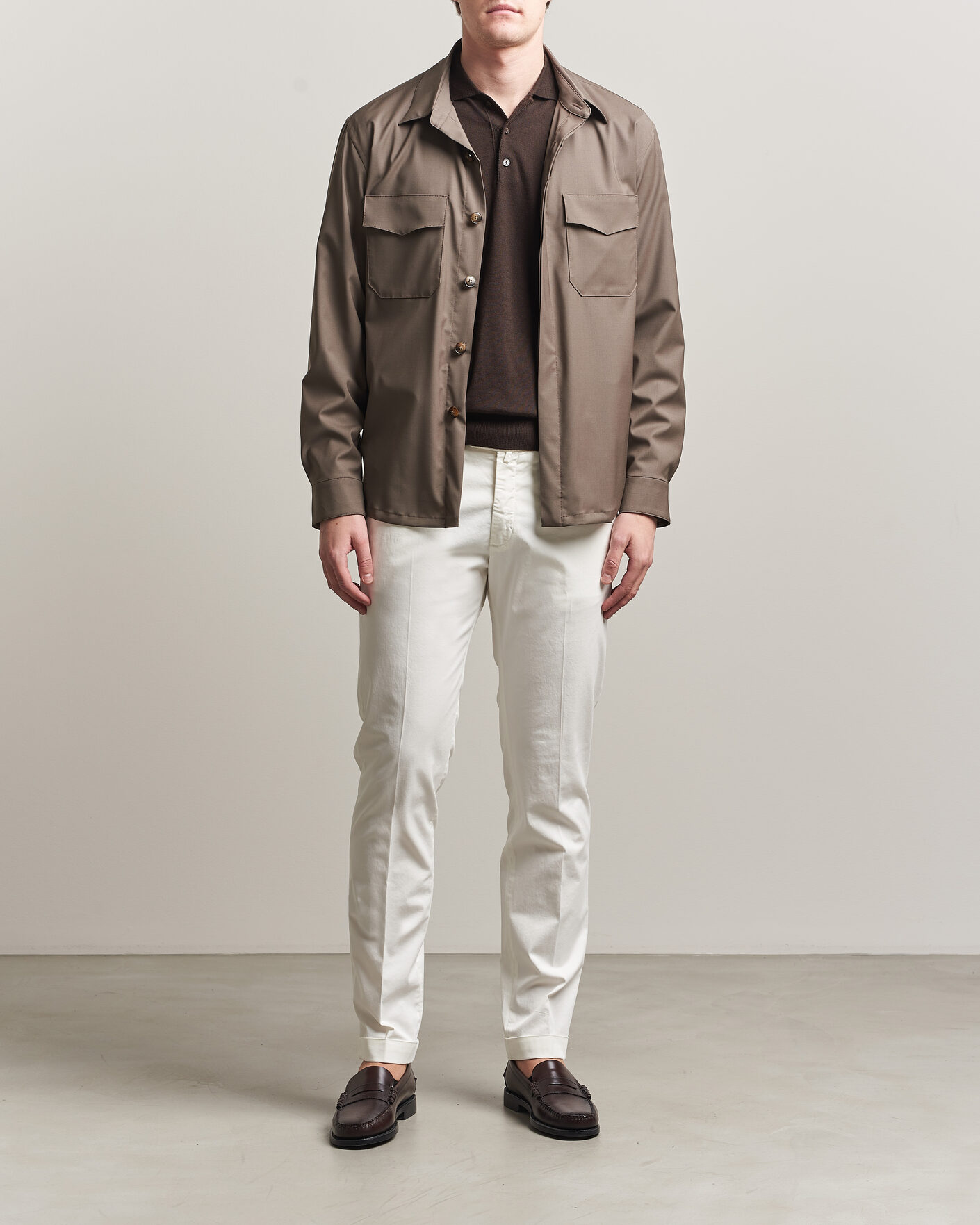 Men | Trousers | Briglia 1949 | Slim Fit Cotton Chinos White