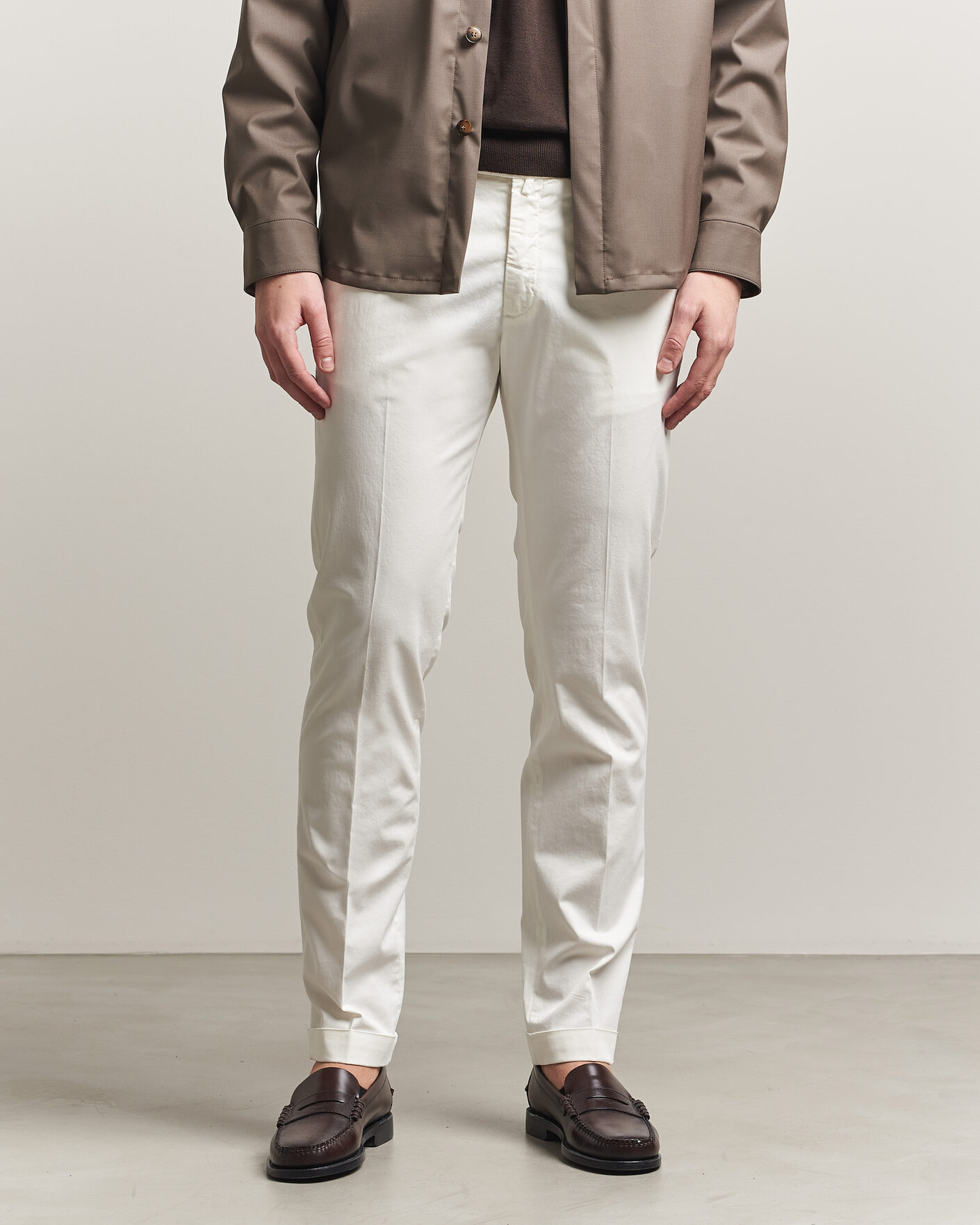 Men | Trousers | Briglia 1949 | Slim Fit Cotton Chinos White