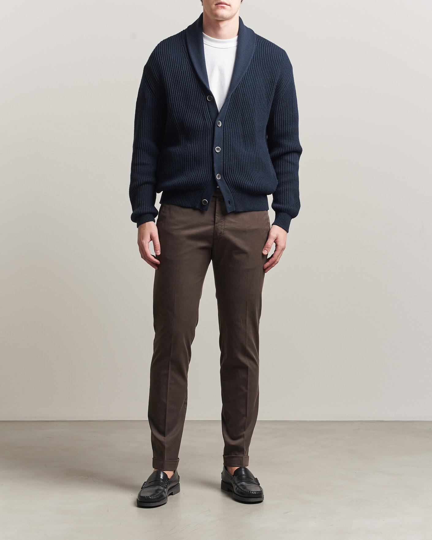 Men | Trousers | Briglia 1949 | Slim Fit Cotton Chinos Brown