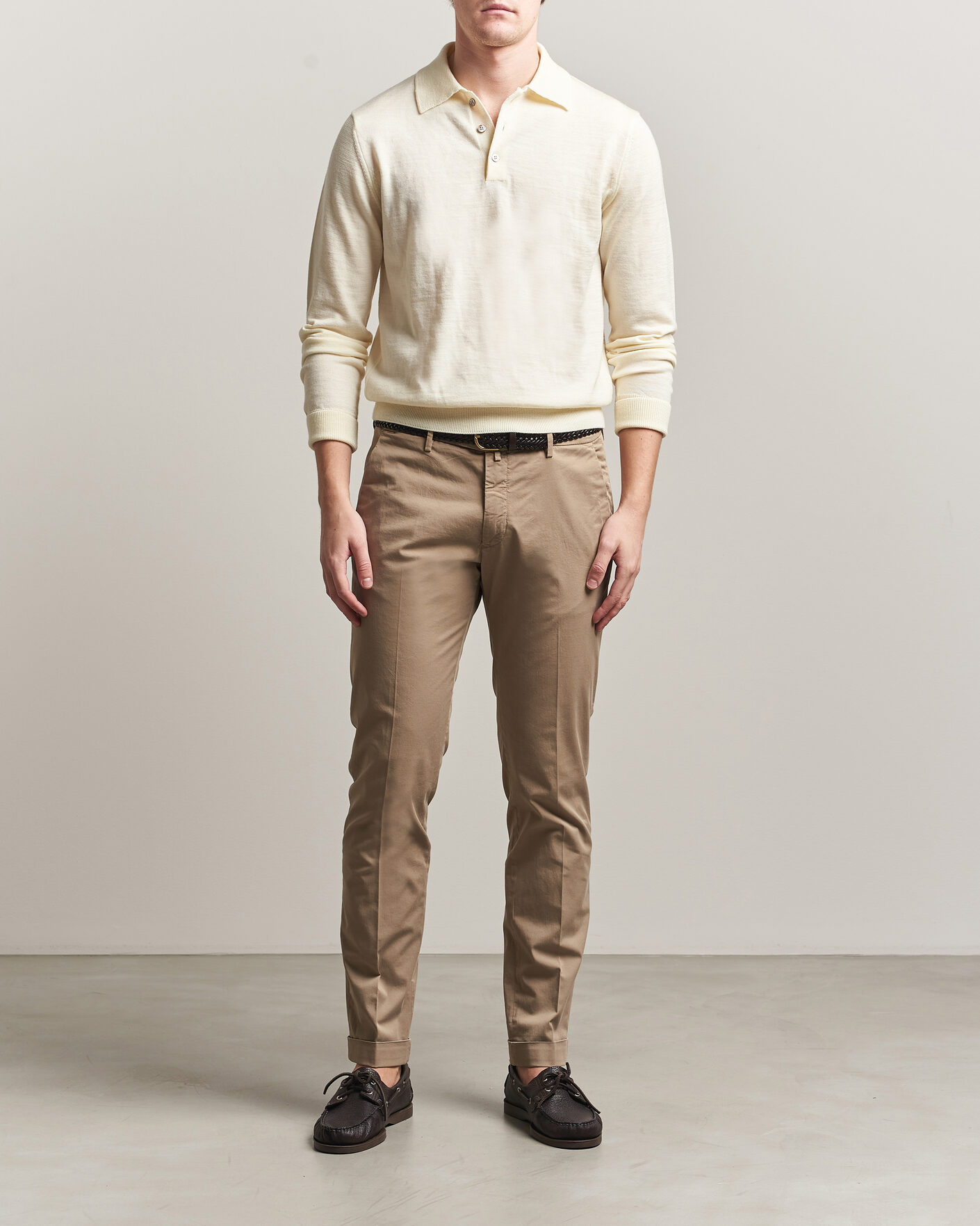 Men | Trousers | Briglia 1949 | Slim Fit Cotton Chinos Taupe