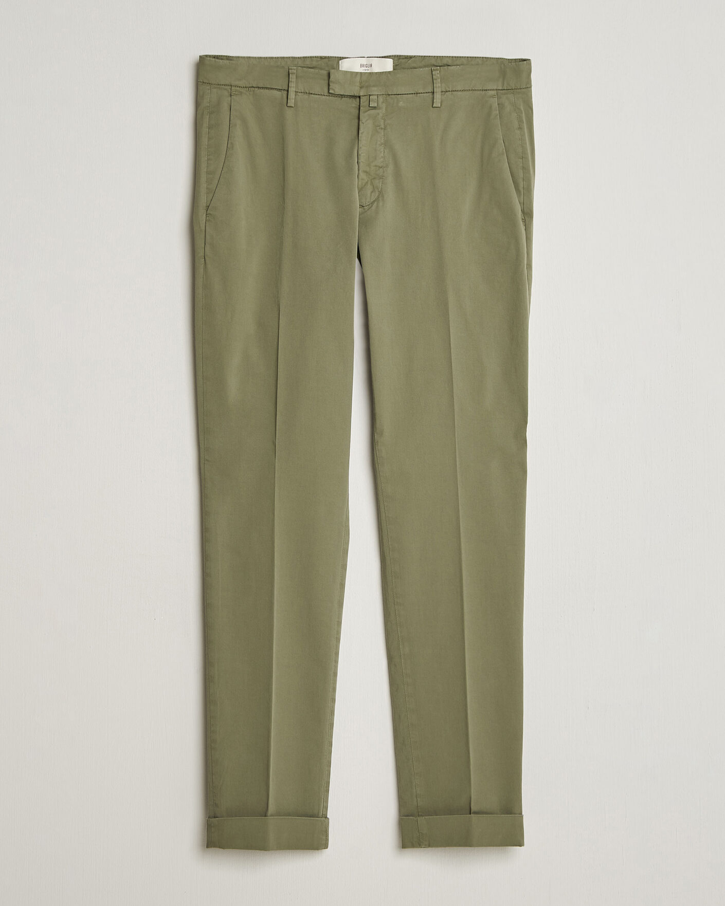 Men | Trousers | Briglia 1949 | Slim Fit Cotton Chinos Olive