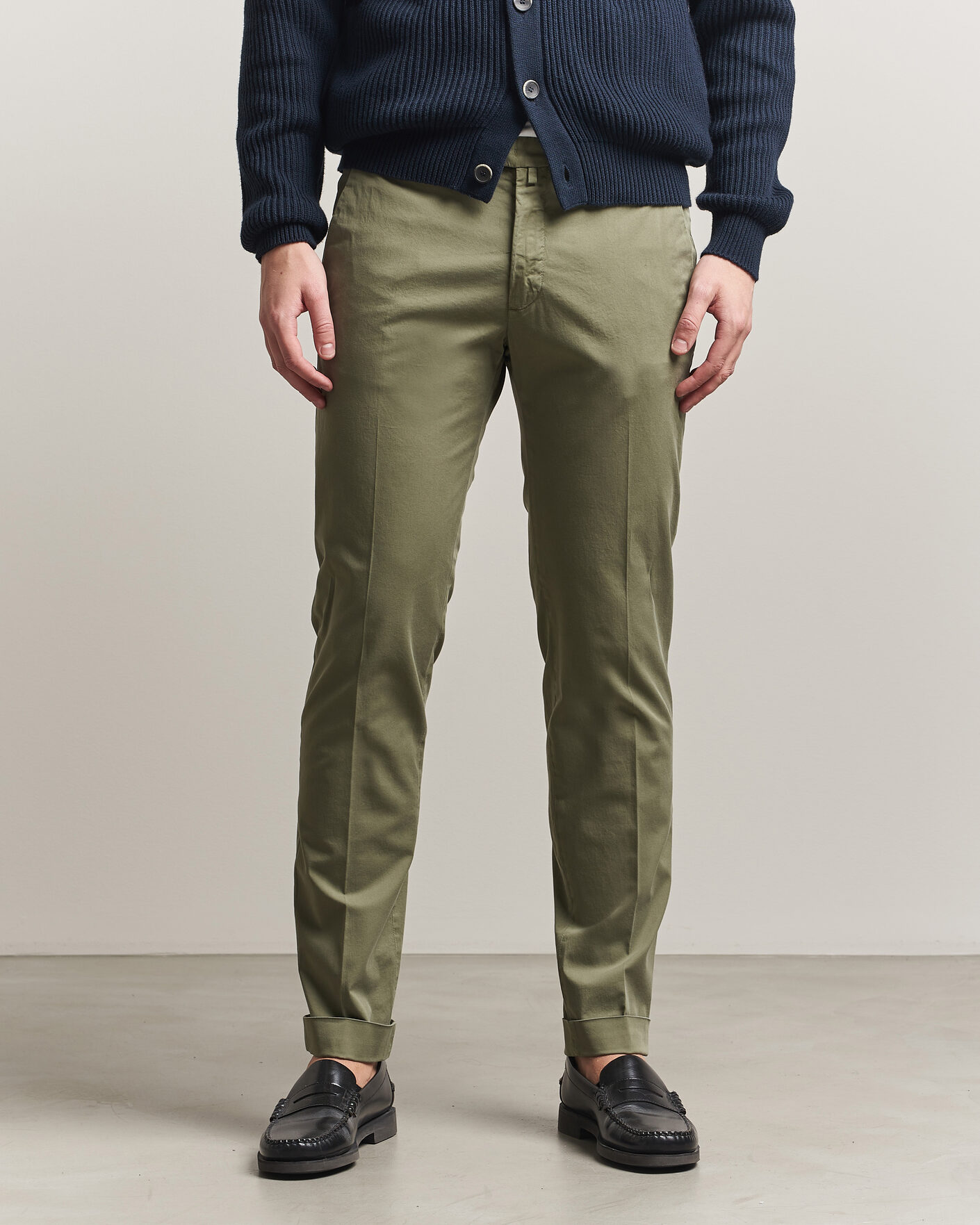 Men | Trousers | Briglia 1949 | Slim Fit Cotton Chinos Olive