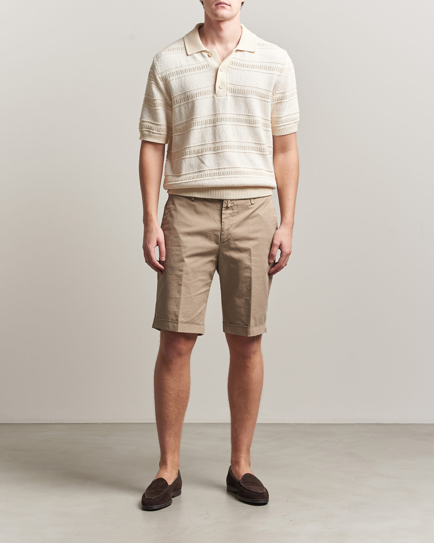 Men | Shorts | Briglia 1949 | Cotton Stretch Shorts Taupe