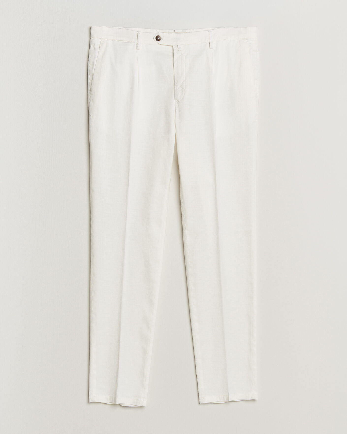 Men | Trousers | Briglia 1949 | Pleated Linen Trousers Cream
