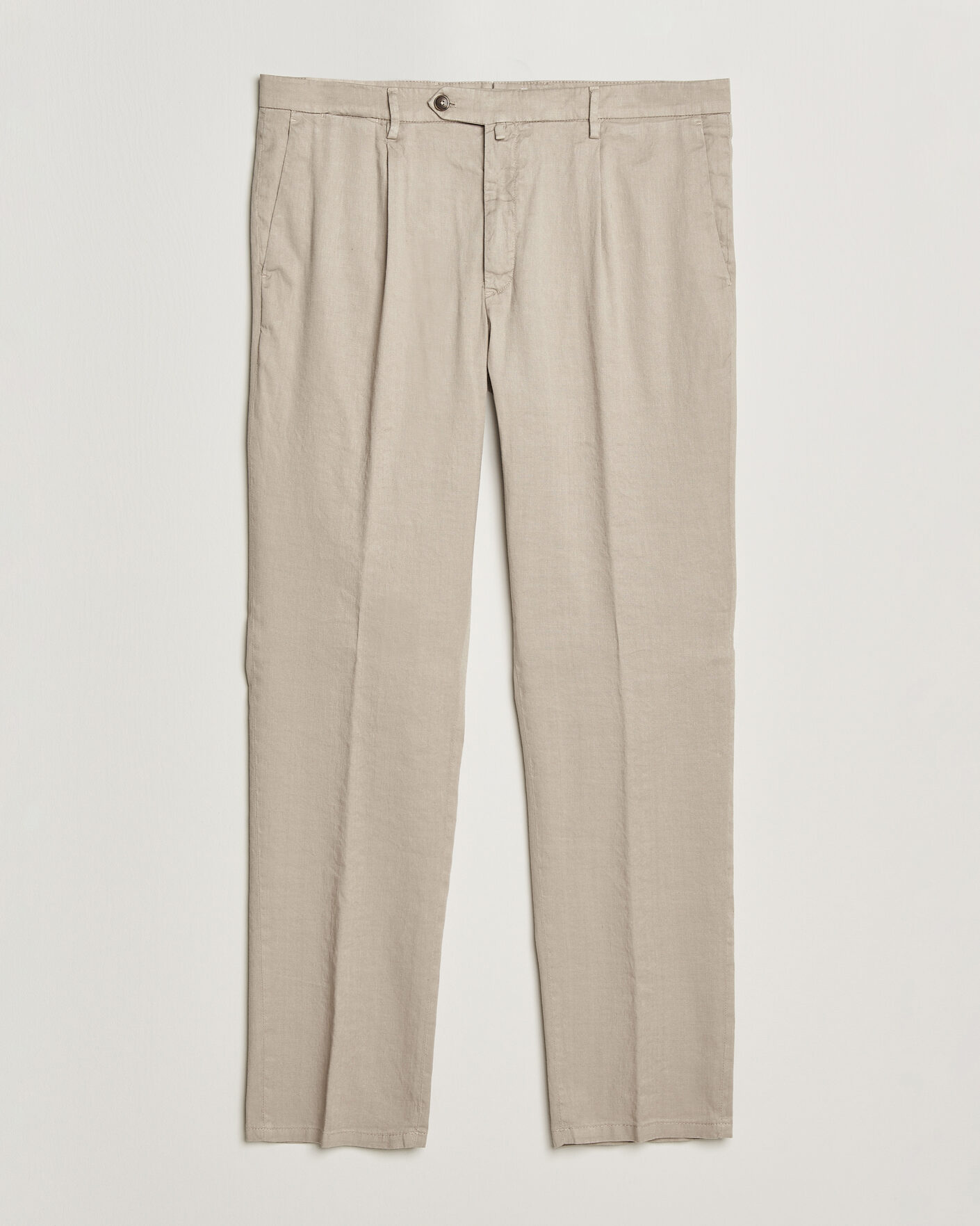 Men | Trousers | Briglia 1949 | Pleated Linen Trousers Beige
