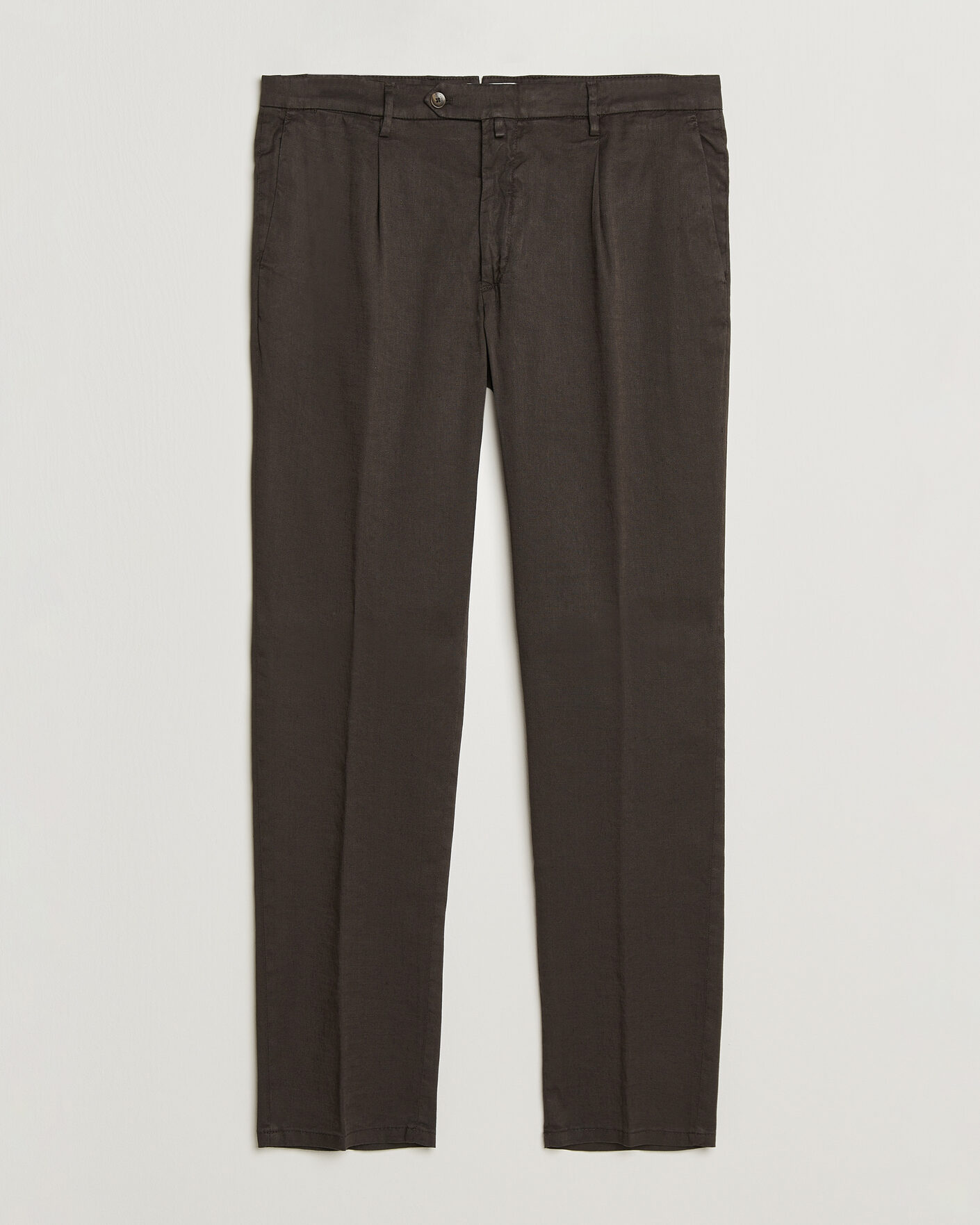 Men | Trousers | Briglia 1949 | Pleated Linen Trousers Brown