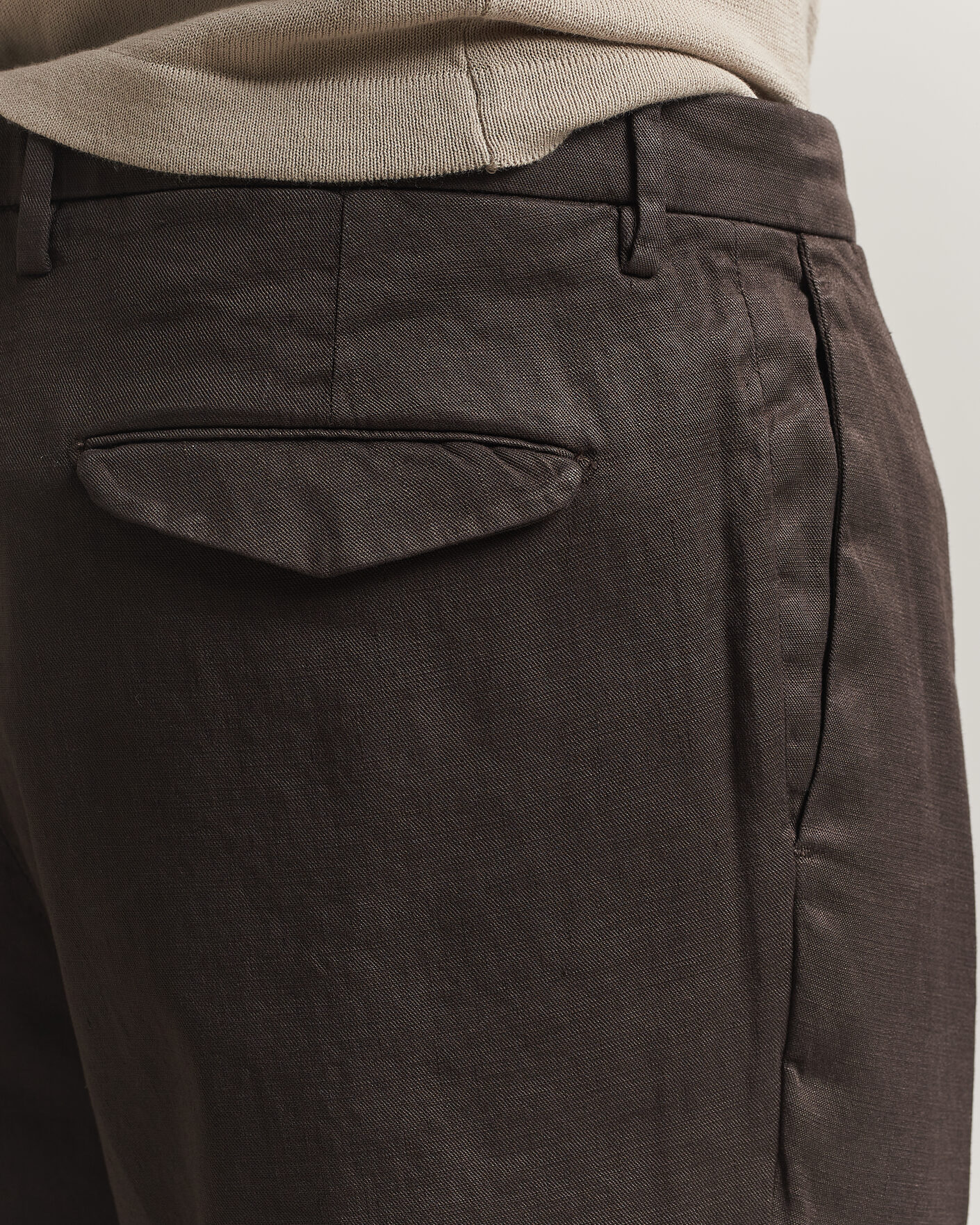 Men | Trousers | Briglia 1949 | Pleated Linen Trousers Brown