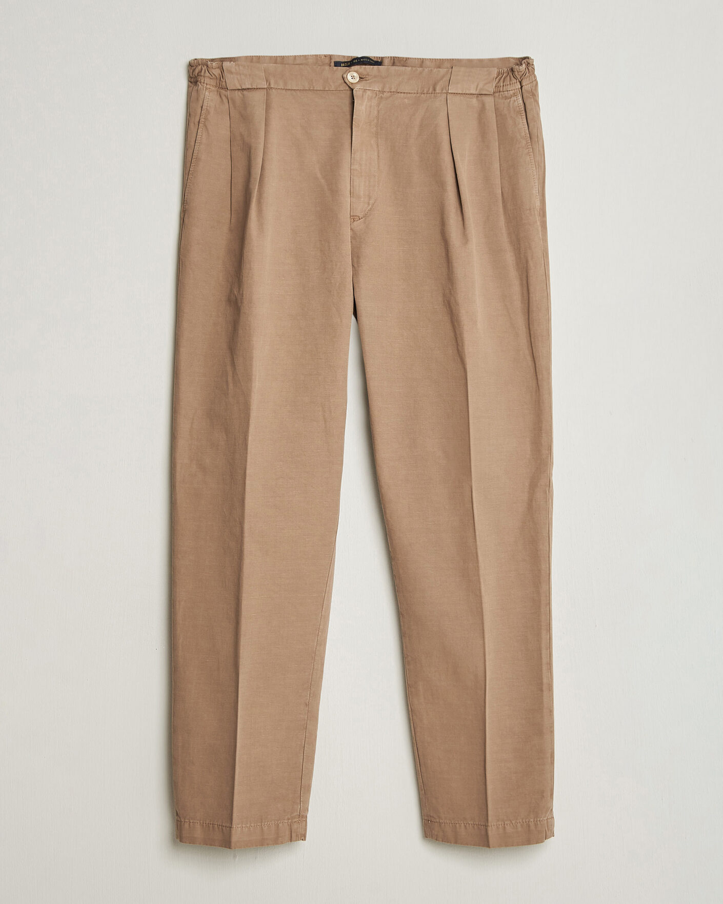 Men | Trousers | Briglia 1949 | Portobello Loose Fit Cotton/Linen Trousers Beige