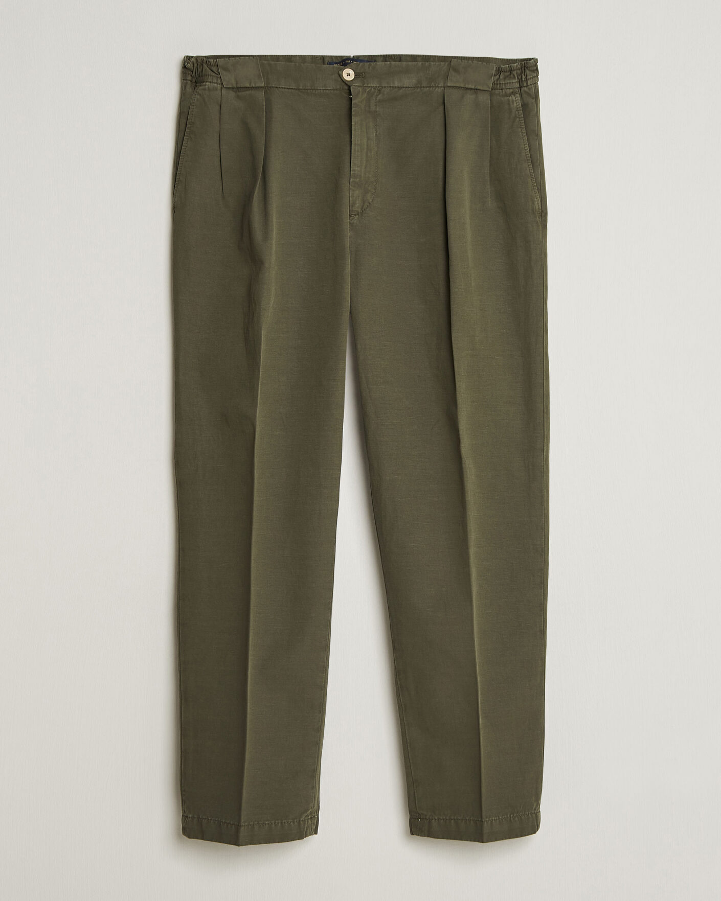 Men | Trousers | Briglia 1949 | Portobello Loose Fit Cotton/Linen Trousers Olive