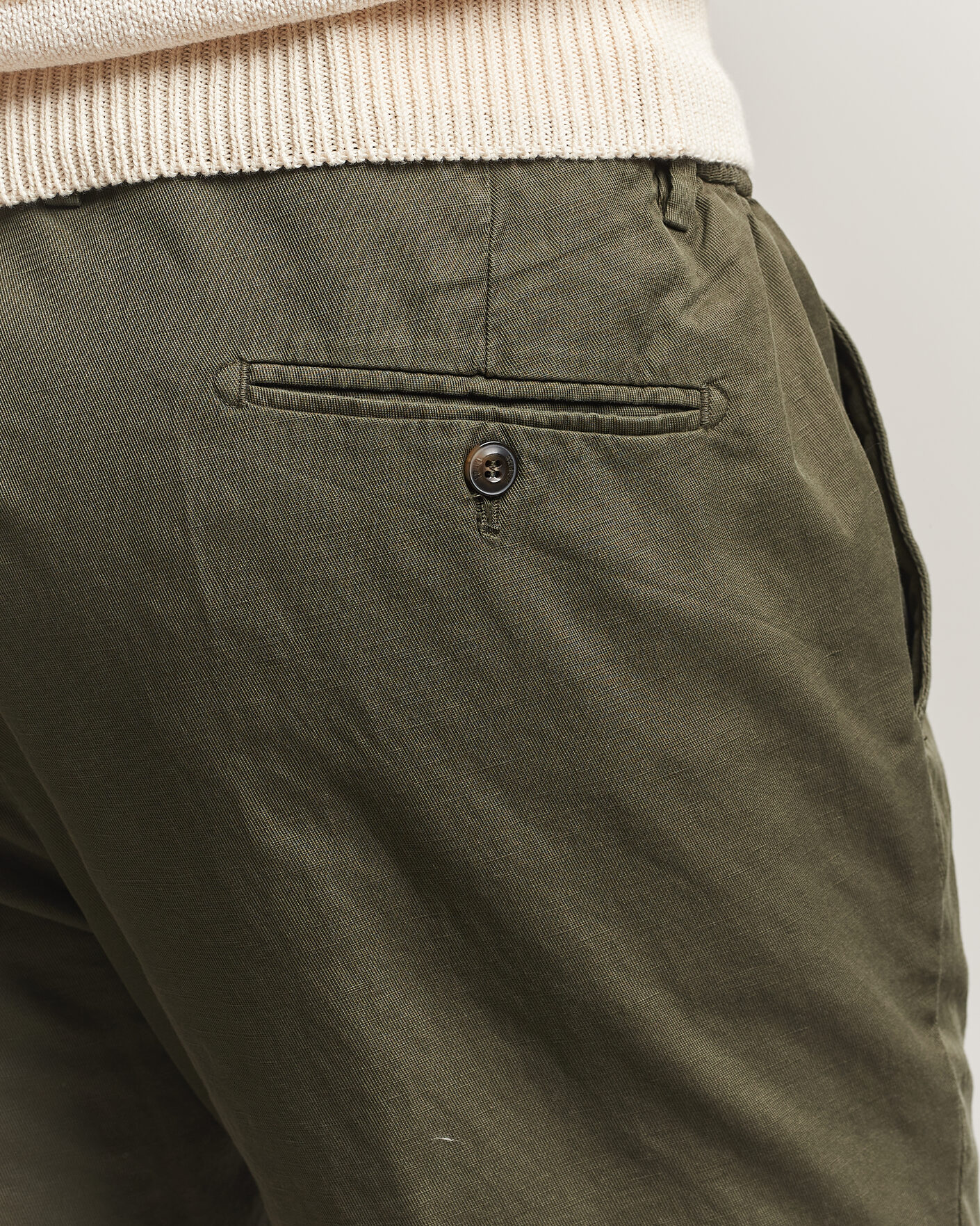 Men | Shorts | Briglia 1949 | Cotton/Linen Drawstring Shorts Olive