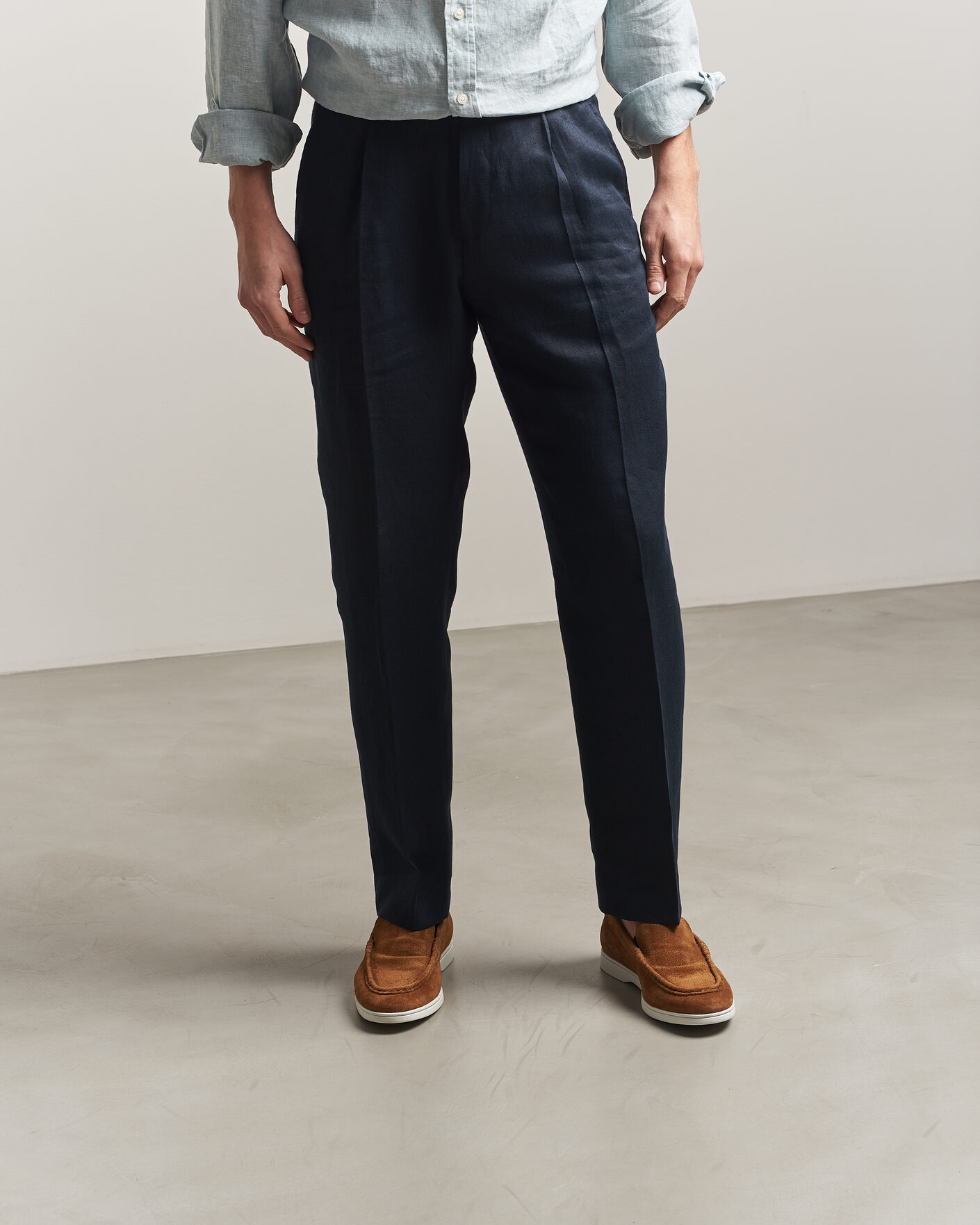 Men | Loafers | Charles Tyrwhitt | Suede Slip On Loafers Light Brown