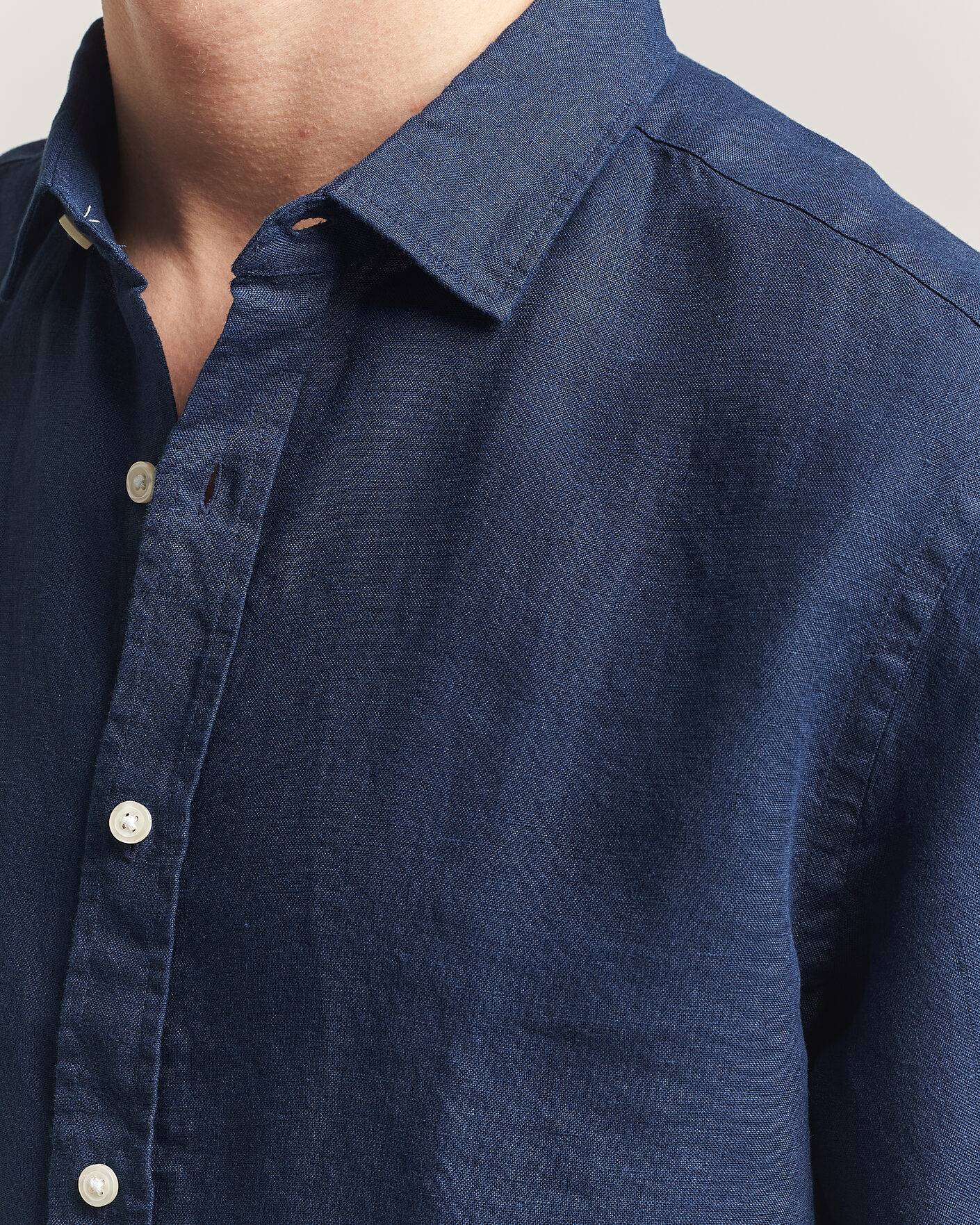 Men | Shirts | Charles Tyrwhitt | Pure Linen Slim Fit Shirt Navy