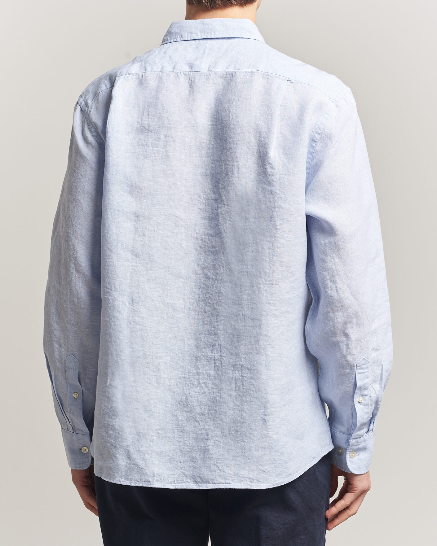 Men | Shirts | Charles Tyrwhitt | Pure Linen Slim Fit Shirt Sky Blue