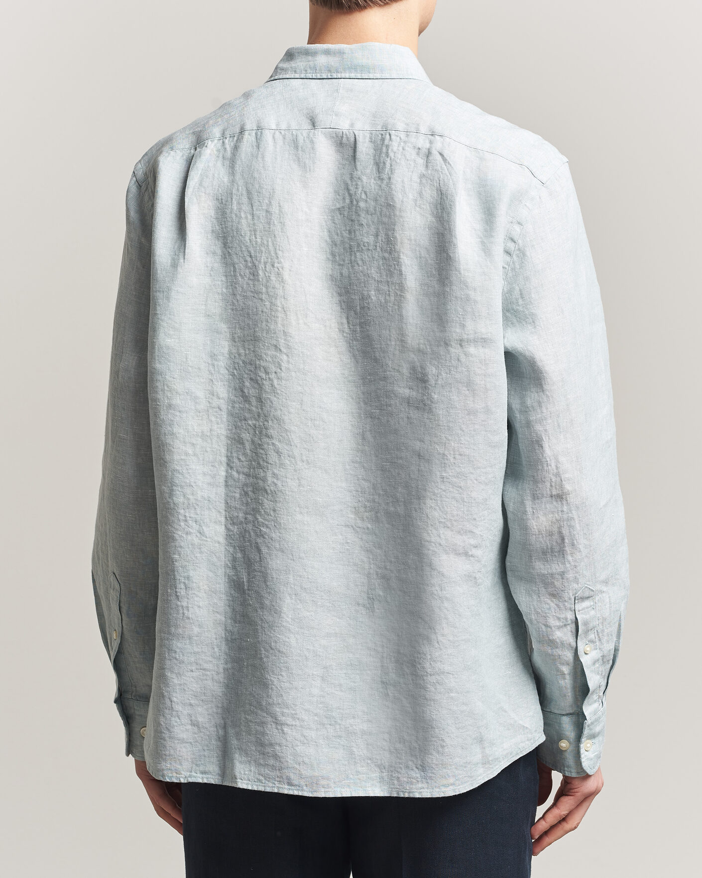 Men | Shirts | Charles Tyrwhitt | Pure Linen Slim Fit Shirt Pale Teal Green