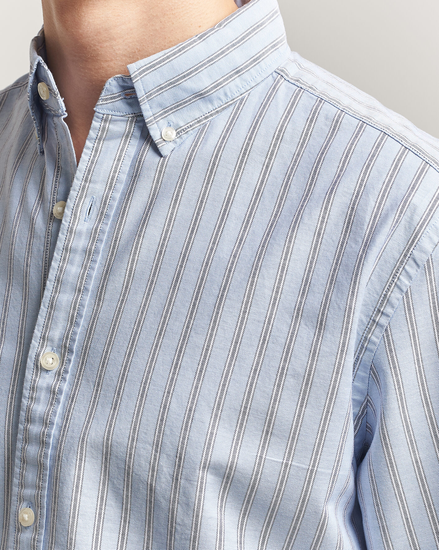 Men | Shirts | Charles Tyrwhitt | Button Down Stretch Oxford Shirt Blue