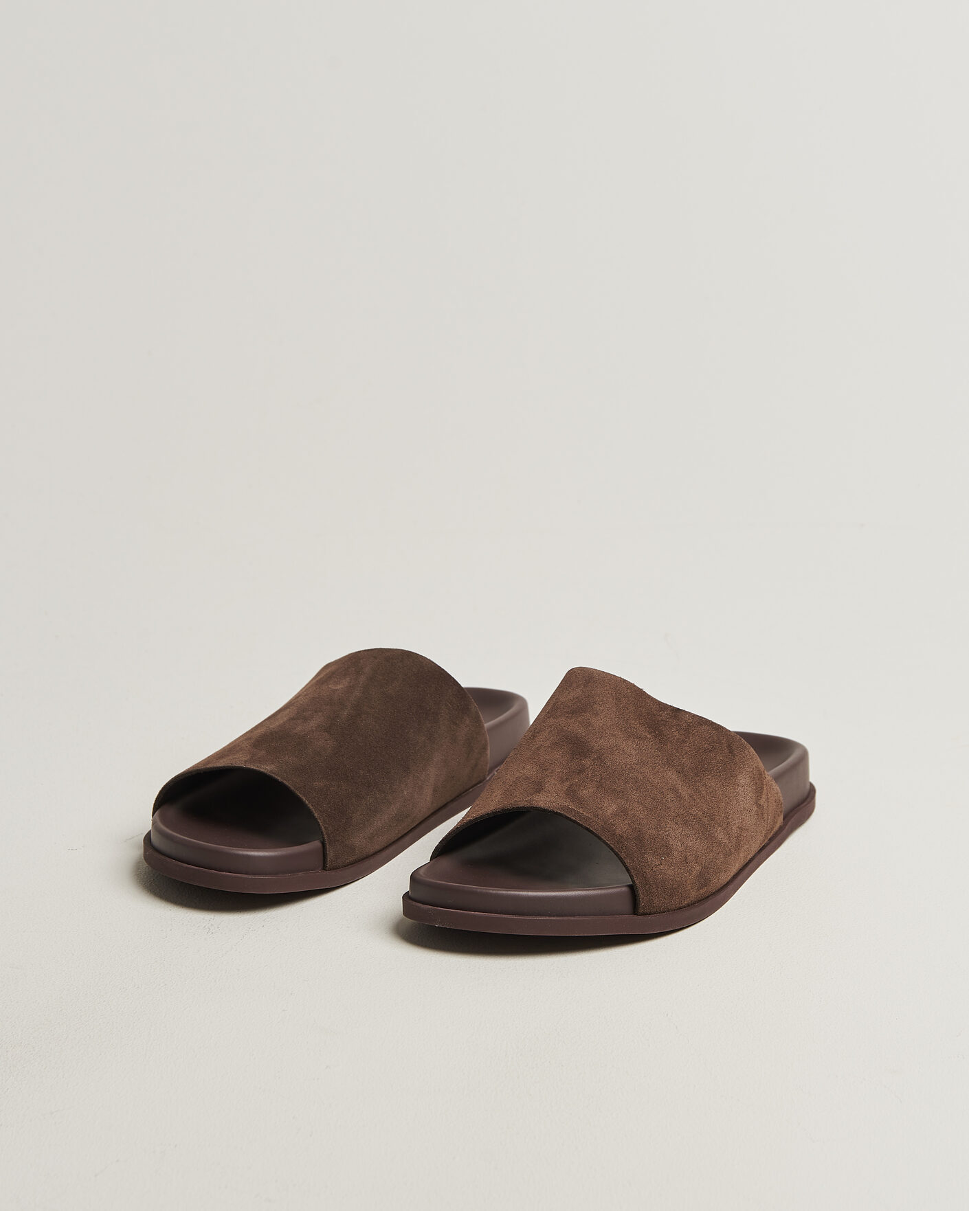 Men | Sandals & Slides | Thera's | Classic Slide Sandals Dark Brown Suede