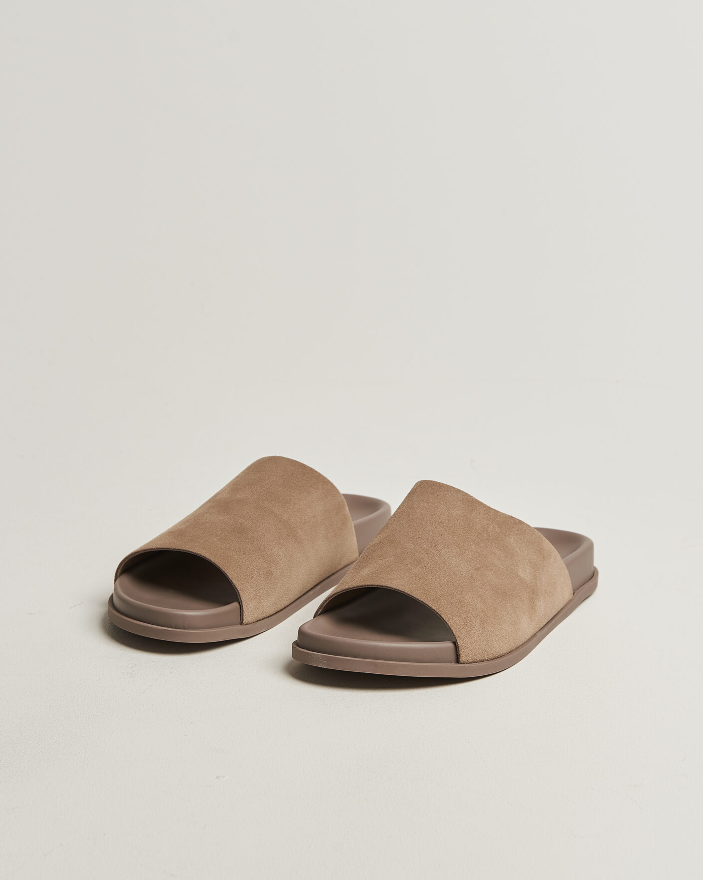 Men | Sandals & Slides | Thera's | Classic Slide Sandals Stone Suede