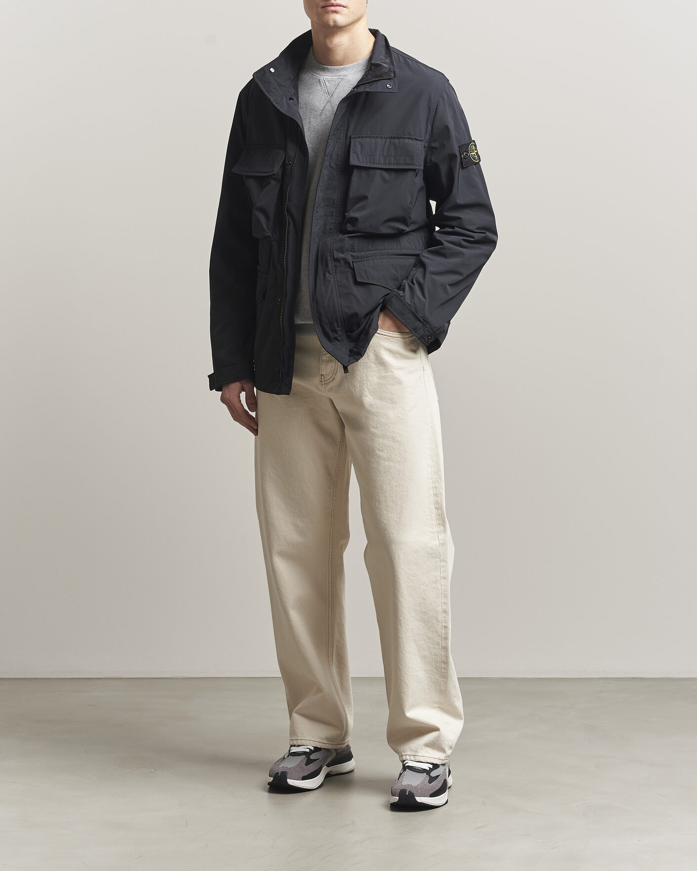 Stone Island Micro Twill Field Jacket Black at CareOfCarl.com