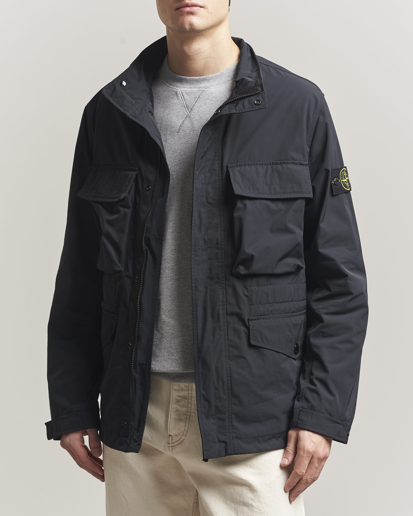 Stone Island Micro Twill Field Jacket Black at CareOfCarl.com