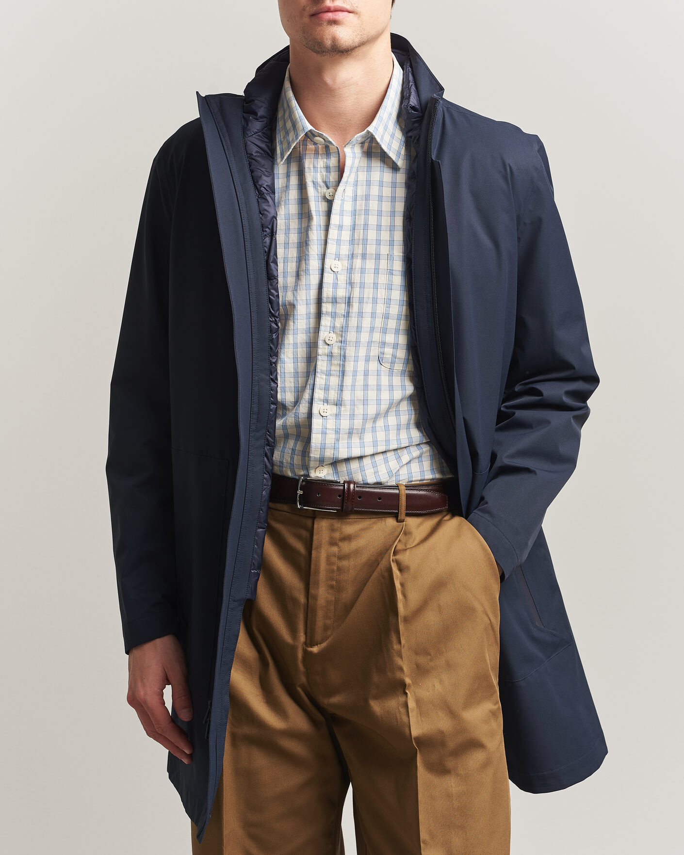 Men | Coats & Jackets | Woolrich | Two Layer 2 in 1 Carcoat Melton Blue