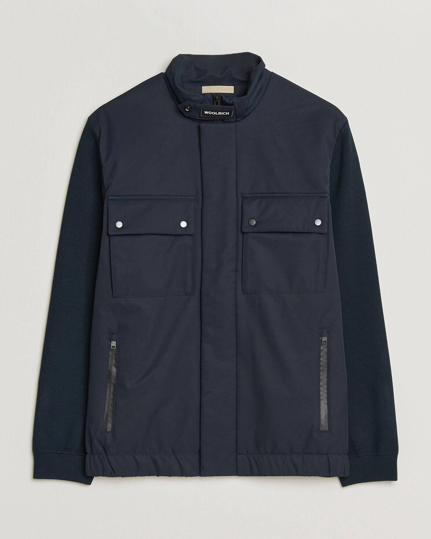 Men | Coats & Jackets | Woolrich | Two Layers Hybrid Jacket Melton Blue