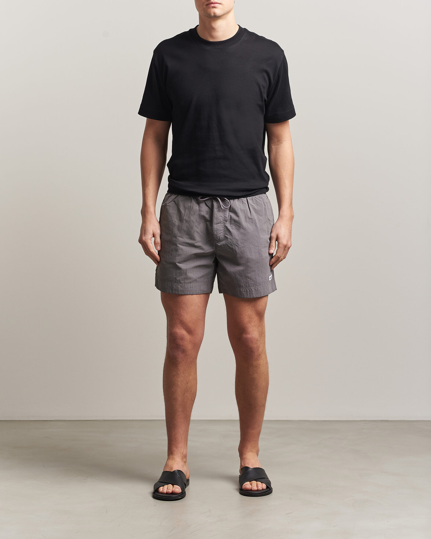 Men | Swimwear | Woolrich | Solid Garment Dyed Swimshorts Chark