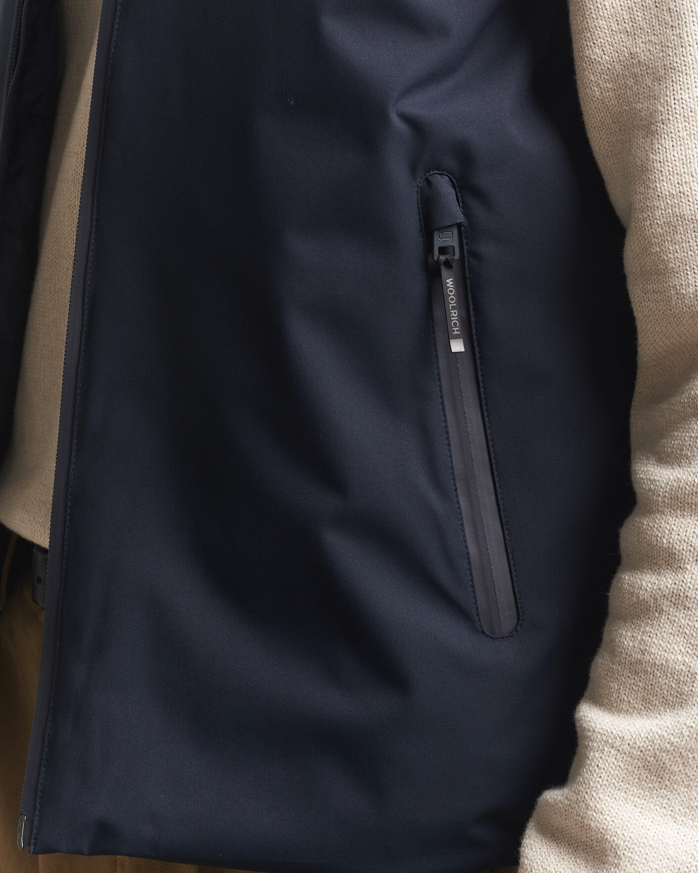 Men | Gilets | Woolrich | Two Layer Sailing Vest Melton Blue