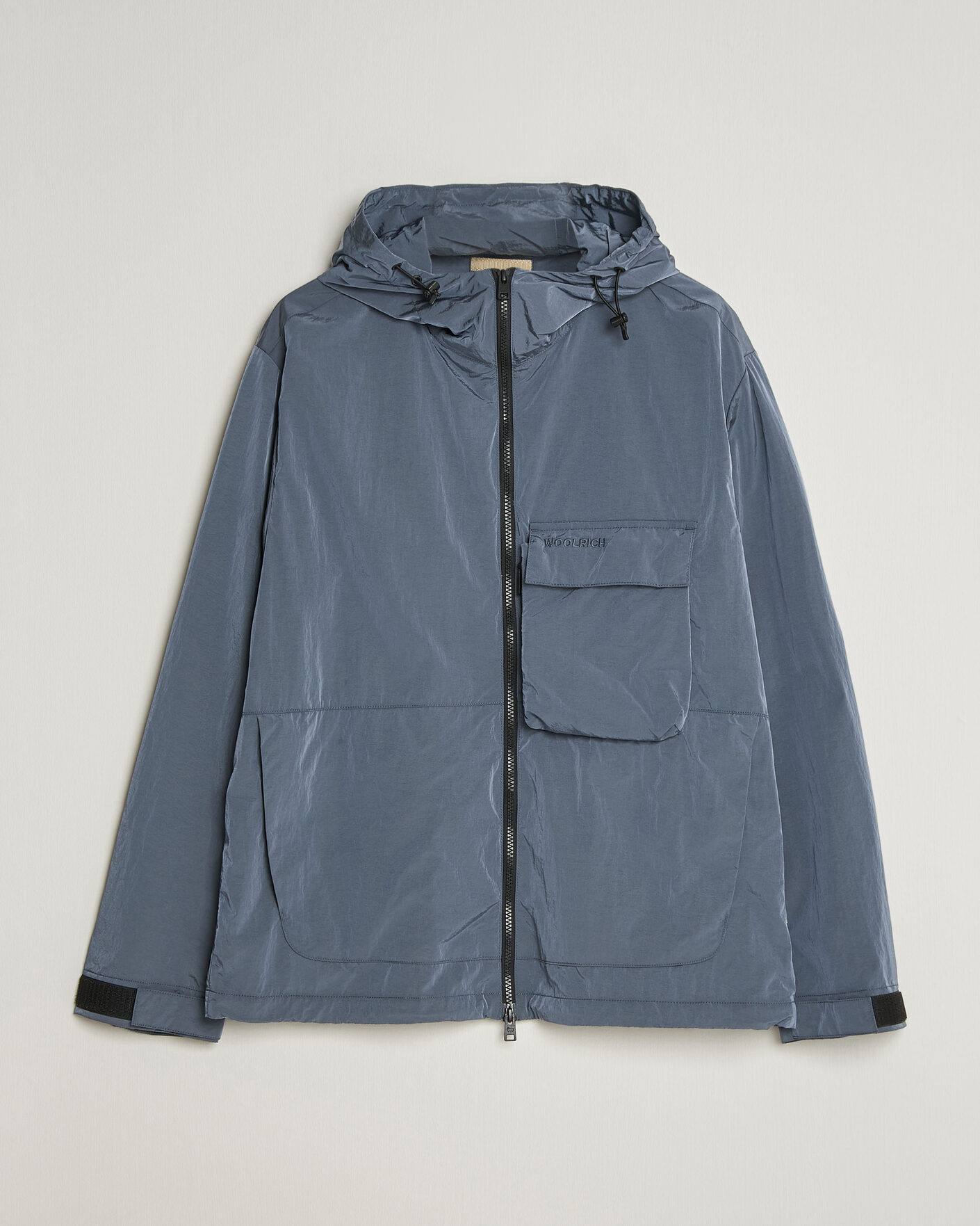 Men | Coats & Jackets | Woolrich | Shiny Nylon Hooded Jacket Grisaille