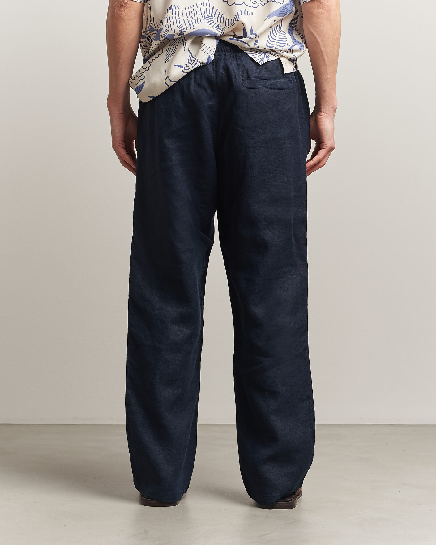 Men | Trousers | OAS | Nino Linen Pants Navy