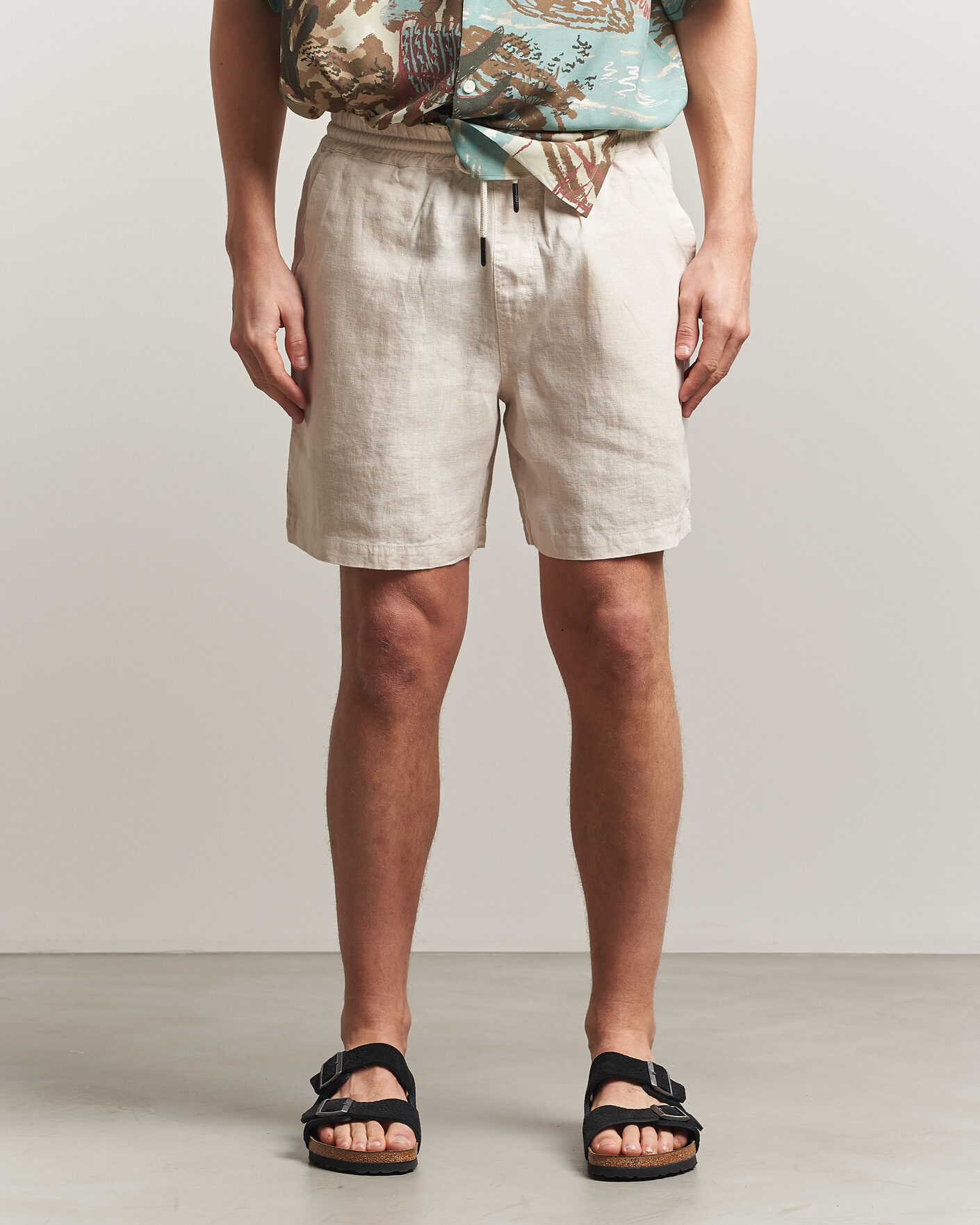 Men | Shorts | OAS | Porto Linen Shorts Beige