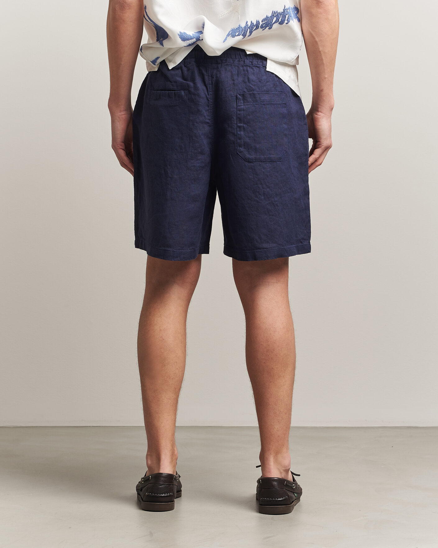 Men | Shorts | OAS | Porto Linen Shorts Navy