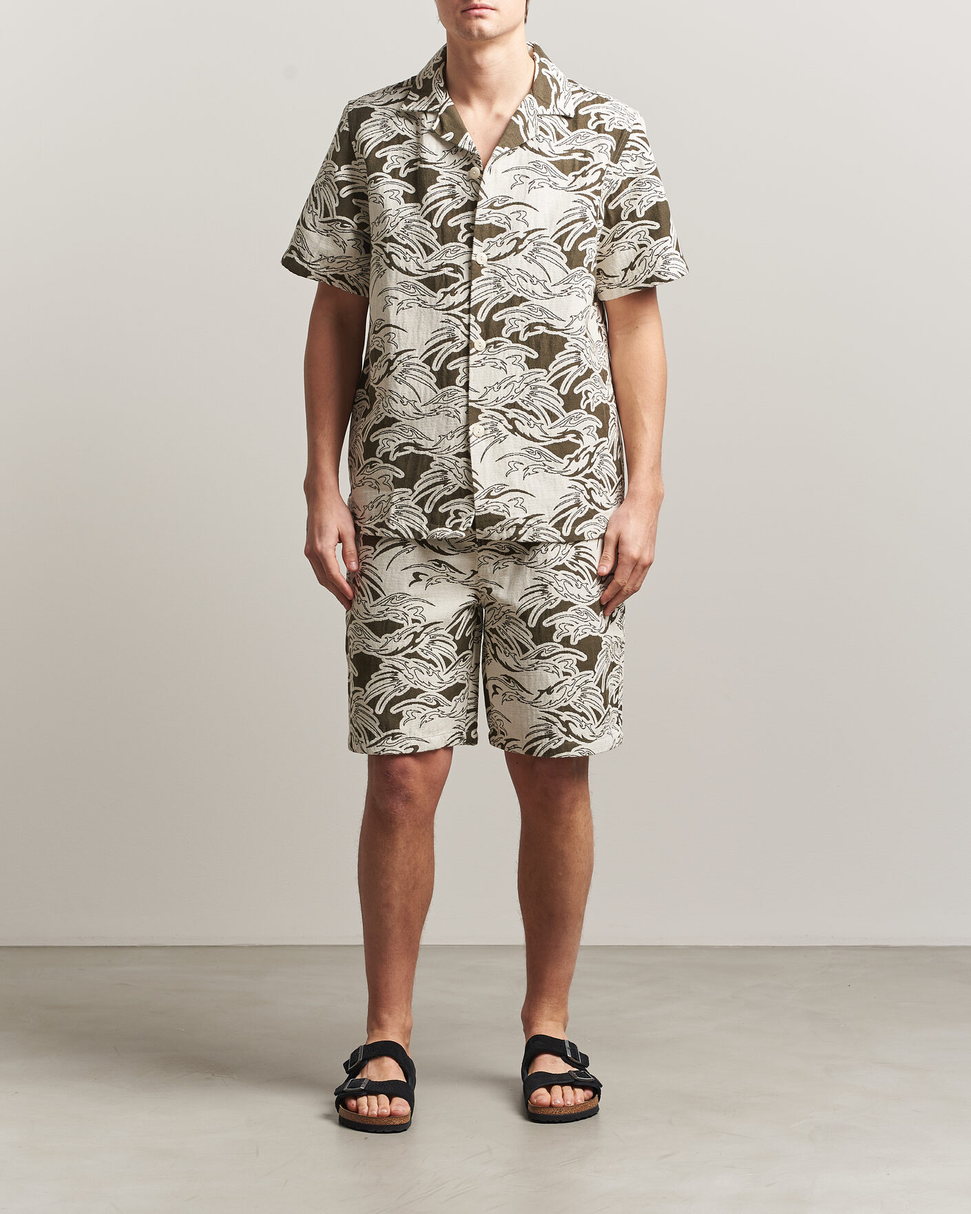 Men | Shirts | OAS | Cuba Short Sleeve Shirt Rouge Ecru